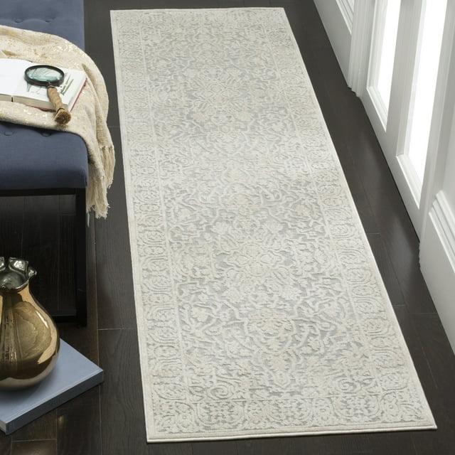 Reflection RFT670 Power Loomed Runner Rug - Light Grey/Cream - 2'3"x12' - Safavieh.