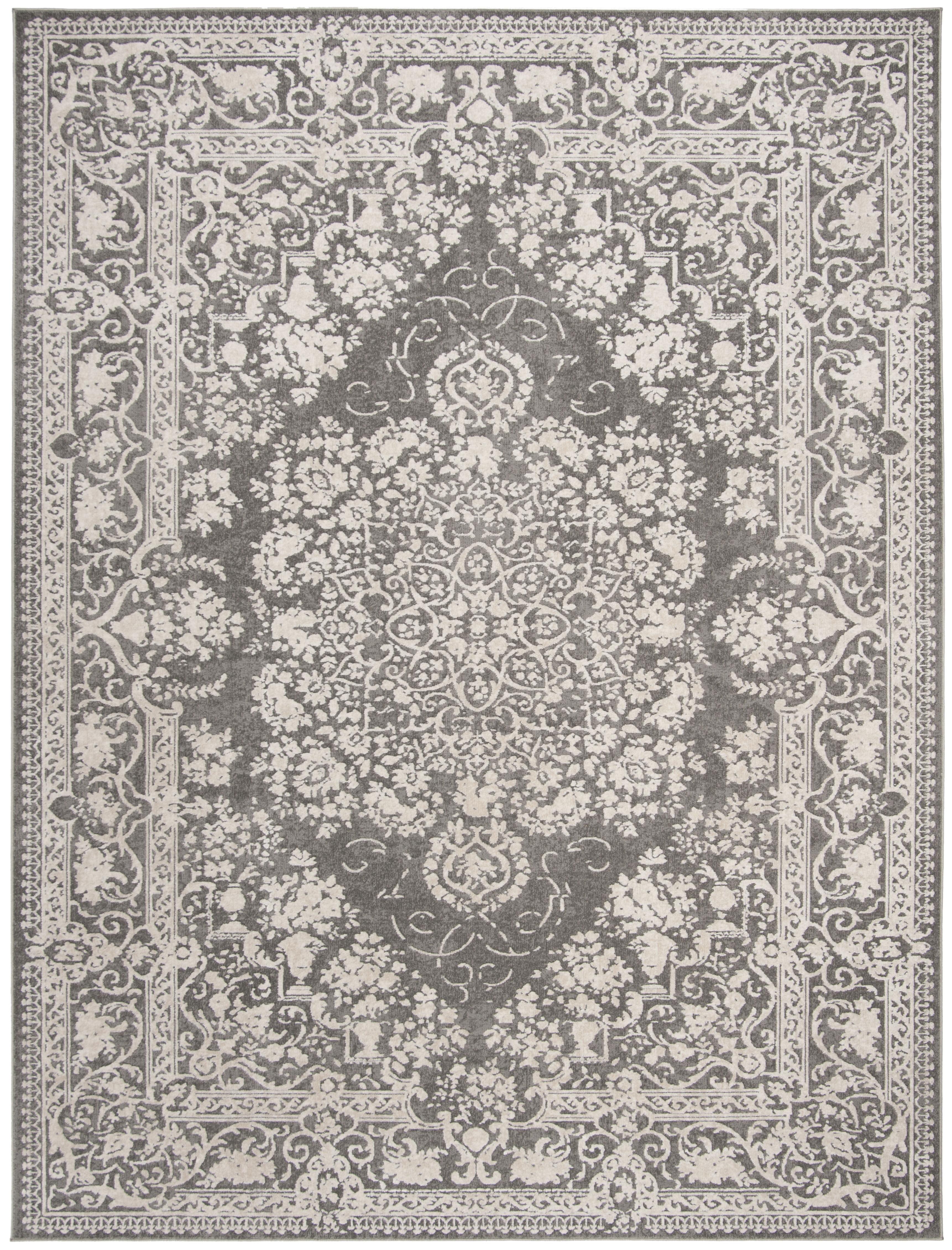 SAFAVIEH Reflection Sophia Traditional Area Rug, Dark Grey/Cream, 11' x 15'