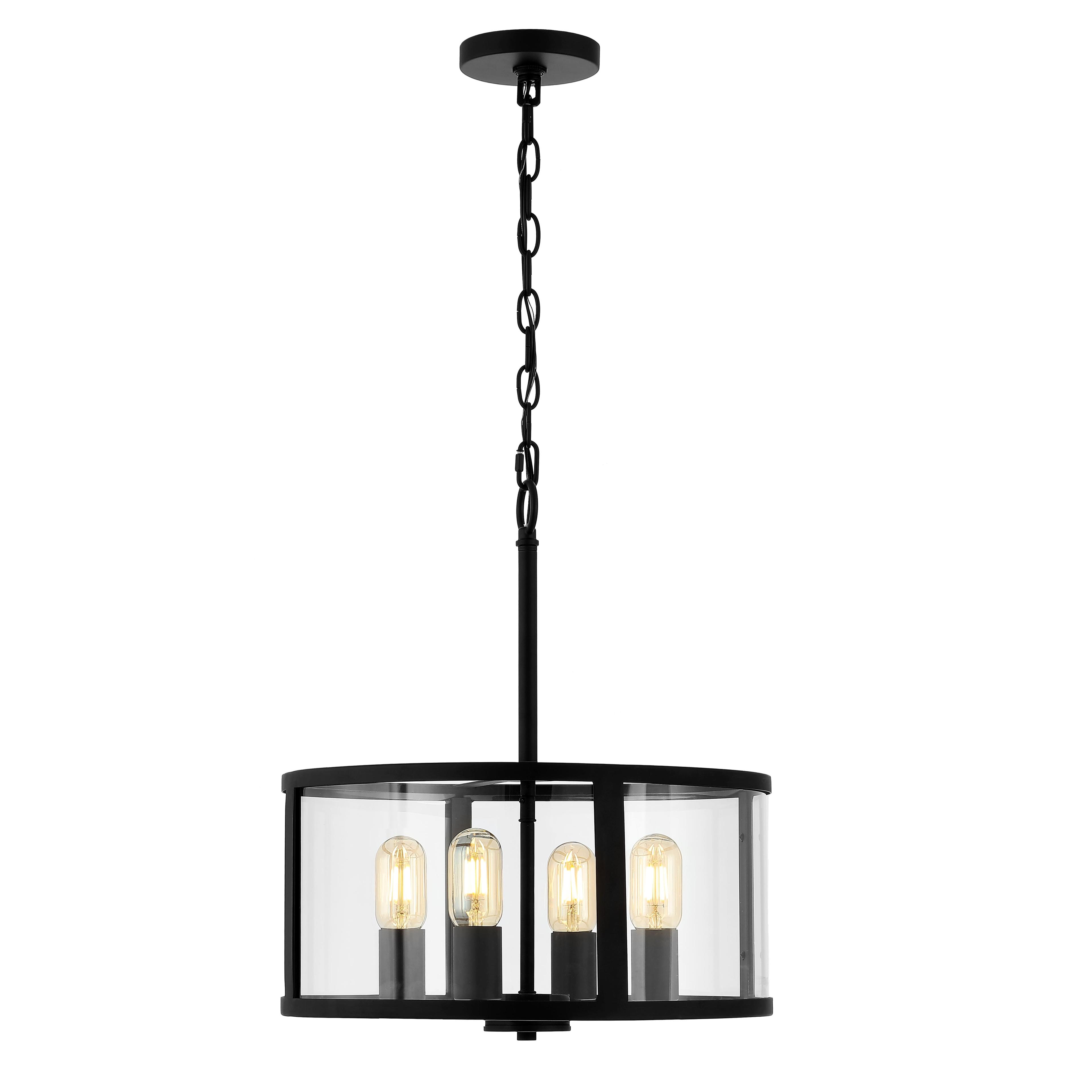 SAFAVIEH Relom 4-Light LED Clear Metal Pendant Light with Shade