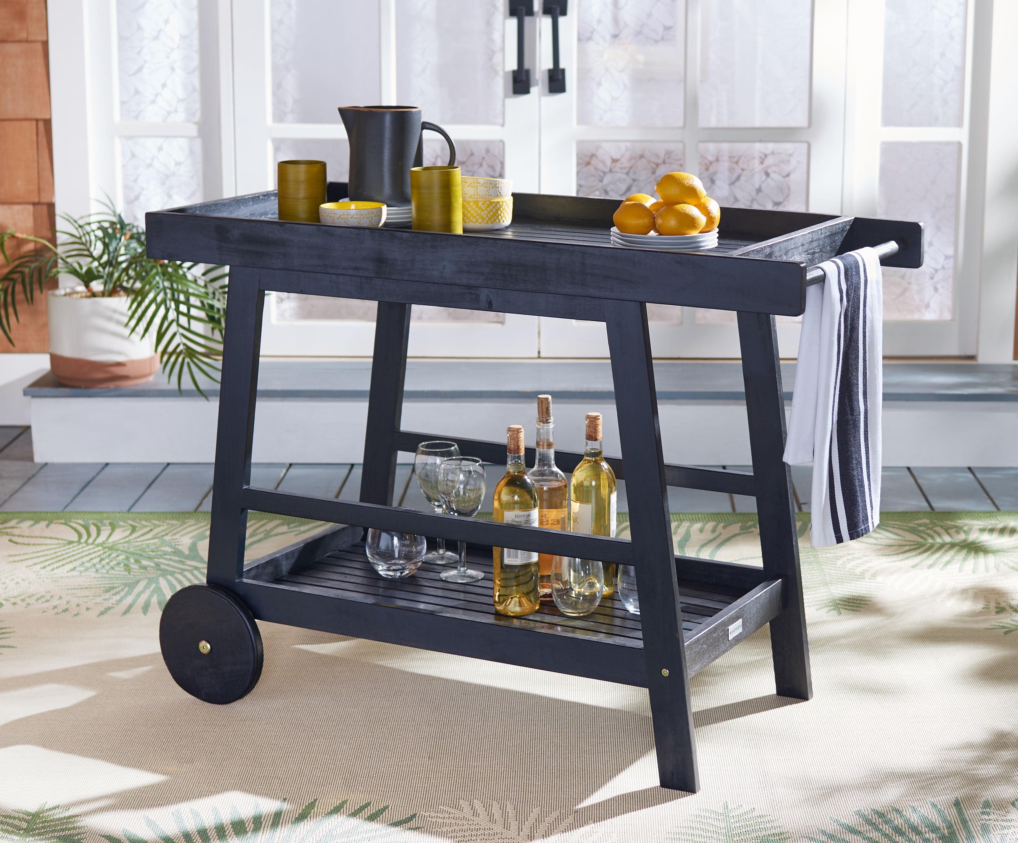 Renzo Indoor/Outdoor Serving Cart PAT7032 - Black - Safavieh