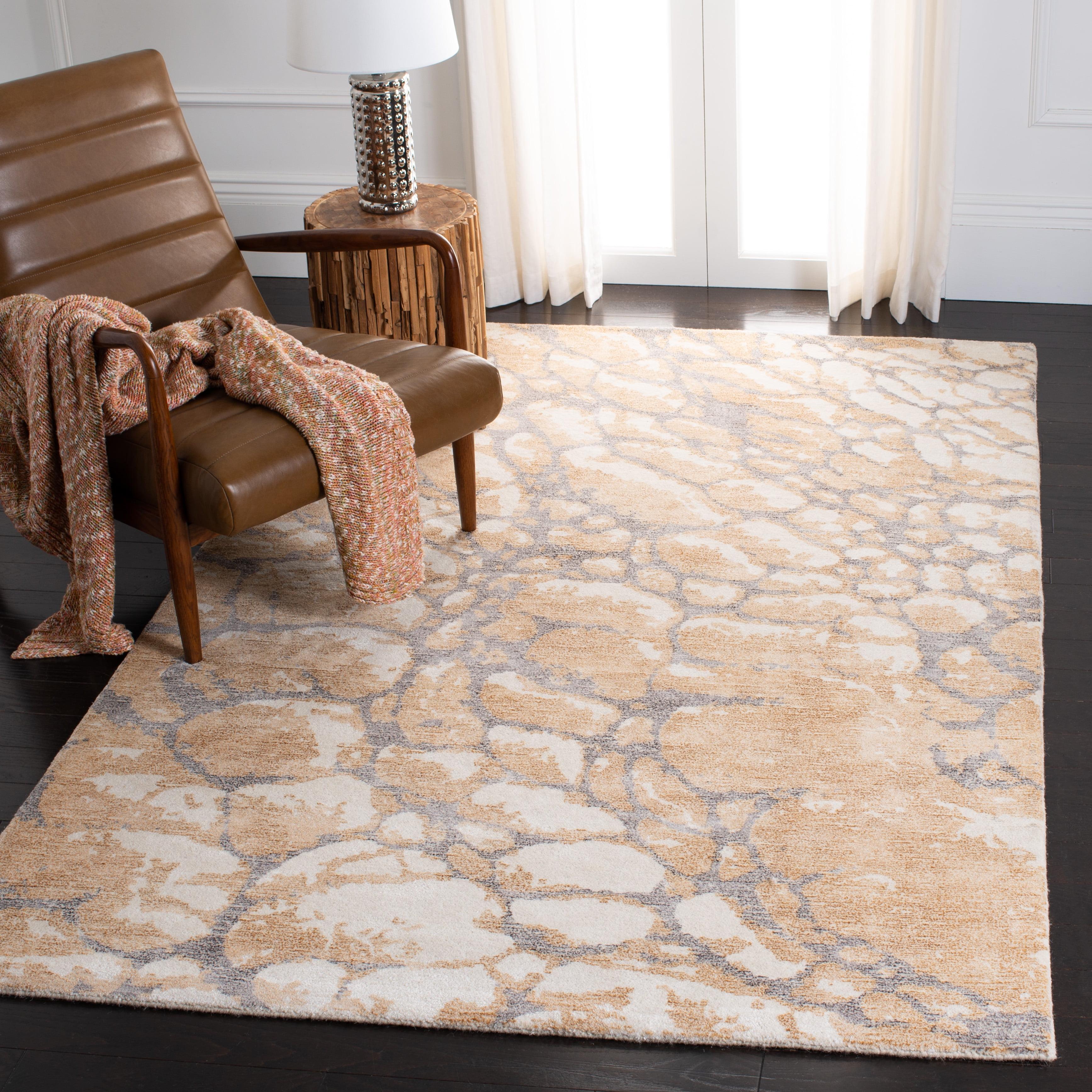 Restoration Vintage RVT112 Hand Tufted Indoor Accent Rug - 3'x5' - Gold/Ivory - Safavieh