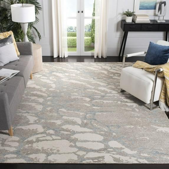 Restoration Vintage RVT112 Hand Tufted Indoor Area Rug - 6'x6' - Light Brown/Ivory - Safavieh