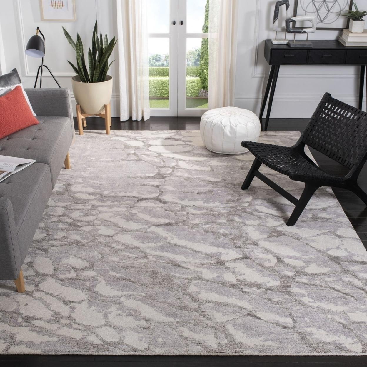 Restoration Vintage RVT112 Hand Tufted Indoor Area Rug - 5'x8' - Purple/Ivory - Safavieh