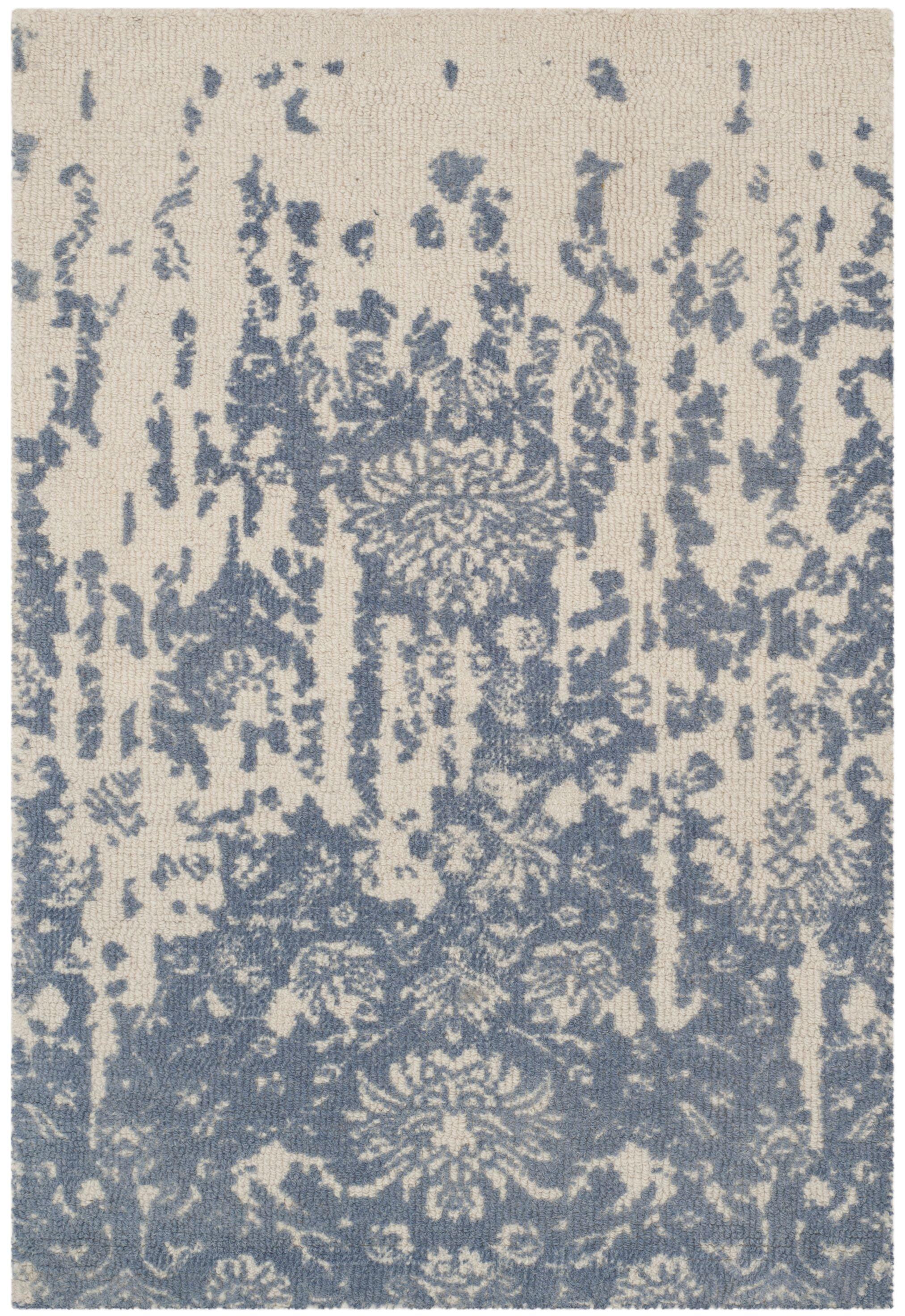 Restoration Vintage RVT104 Hand Tufted Indoor Accent Rug - 2'x3' - Ivory/Blue - Safavieh