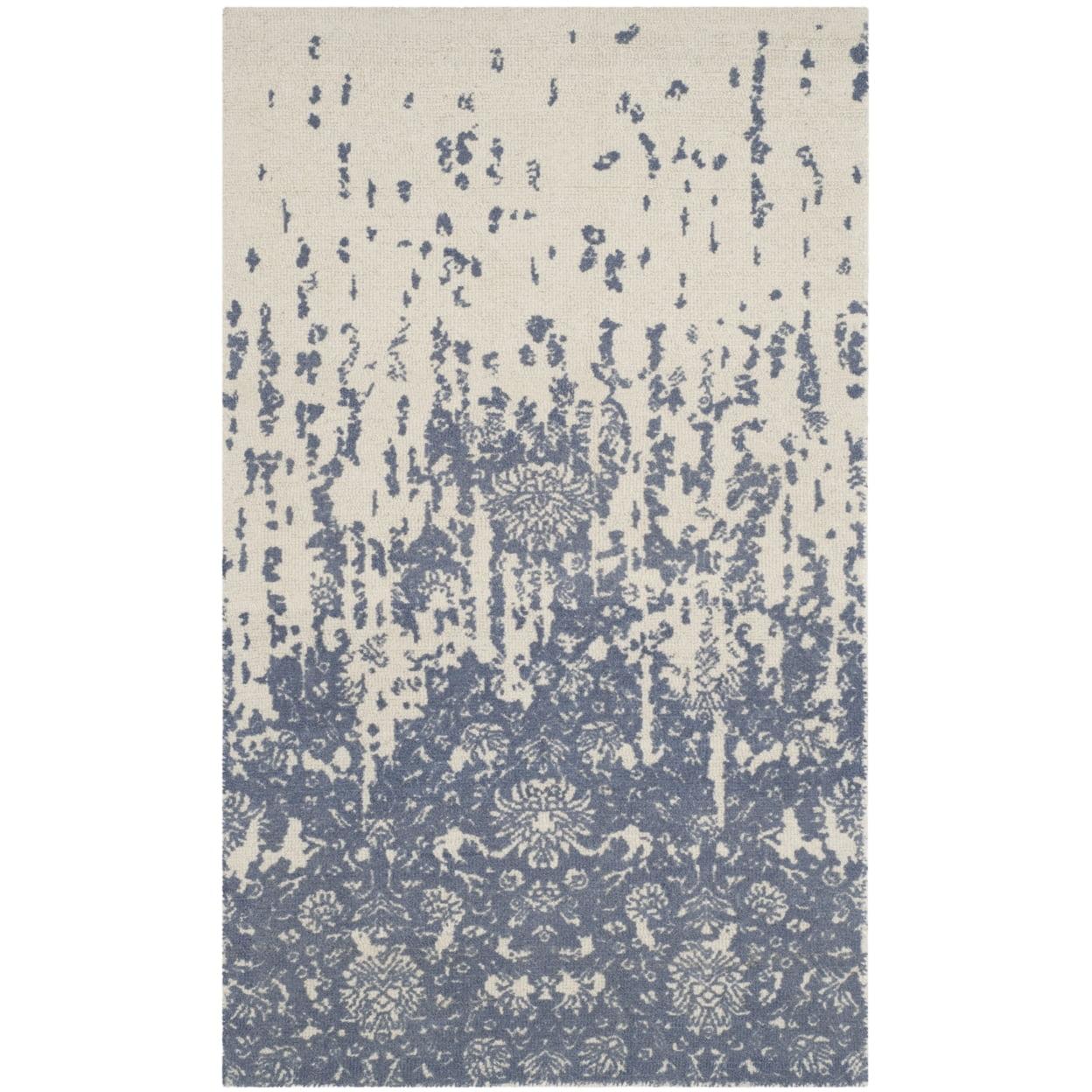 Restoration Vintage RVT104 Hand Tufted Indoor Accent Rug - 3'x5' - Ivory/Blue - Safavieh