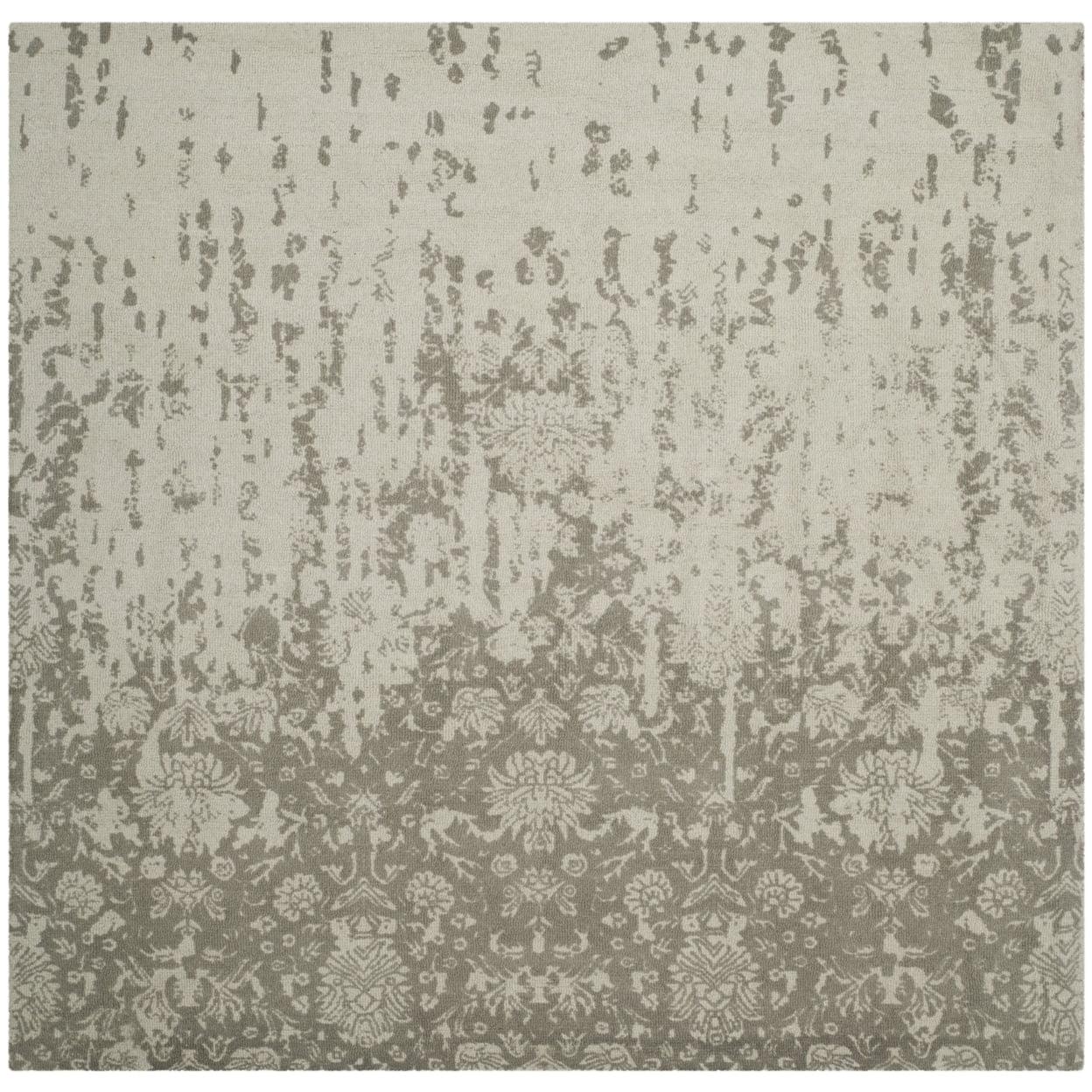 Restoration Vintage RVT104 Hand Tufted Indoor Area Rug - 6'x6' - Light Sage/Grey - Safavieh