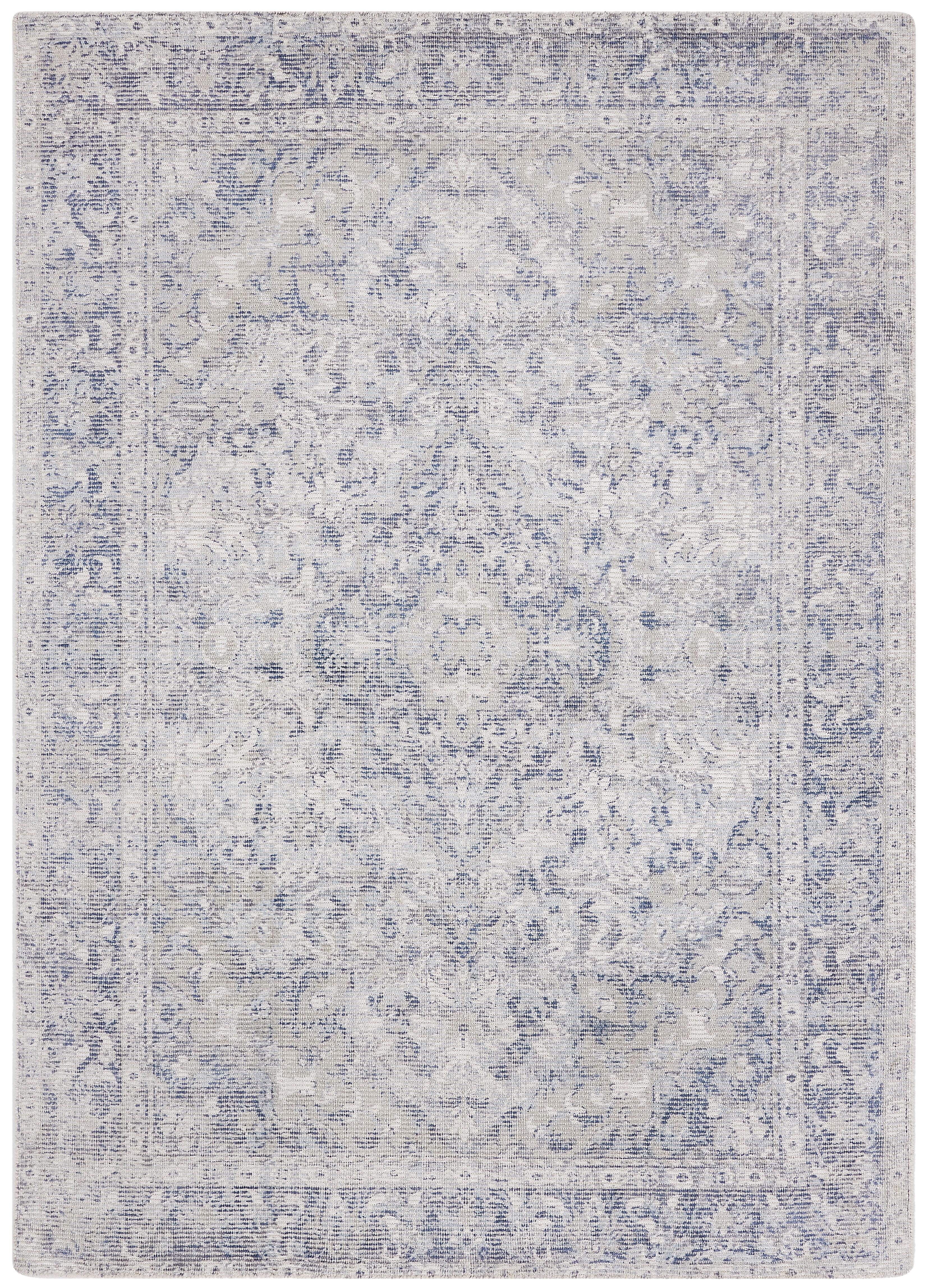 Restoration Vintage RVT704 Hand Loomed Indoor Area Rug - 5'x8' - Ivory/Blue - Safavieh