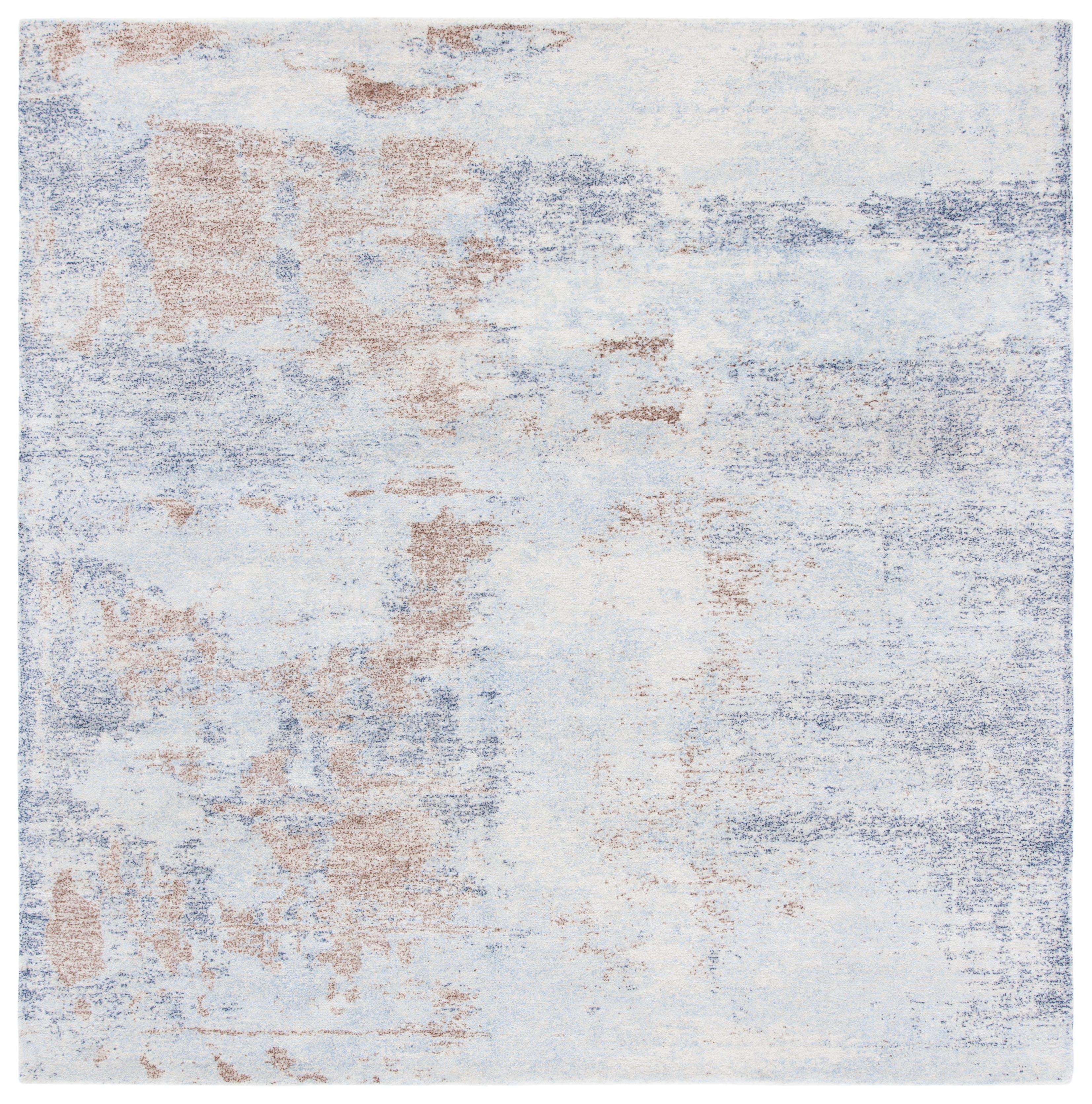 Restoration Vintage RVT113 Hand Tufted Area Rug - Blue/Brown - 6'x6' - Safavieh.