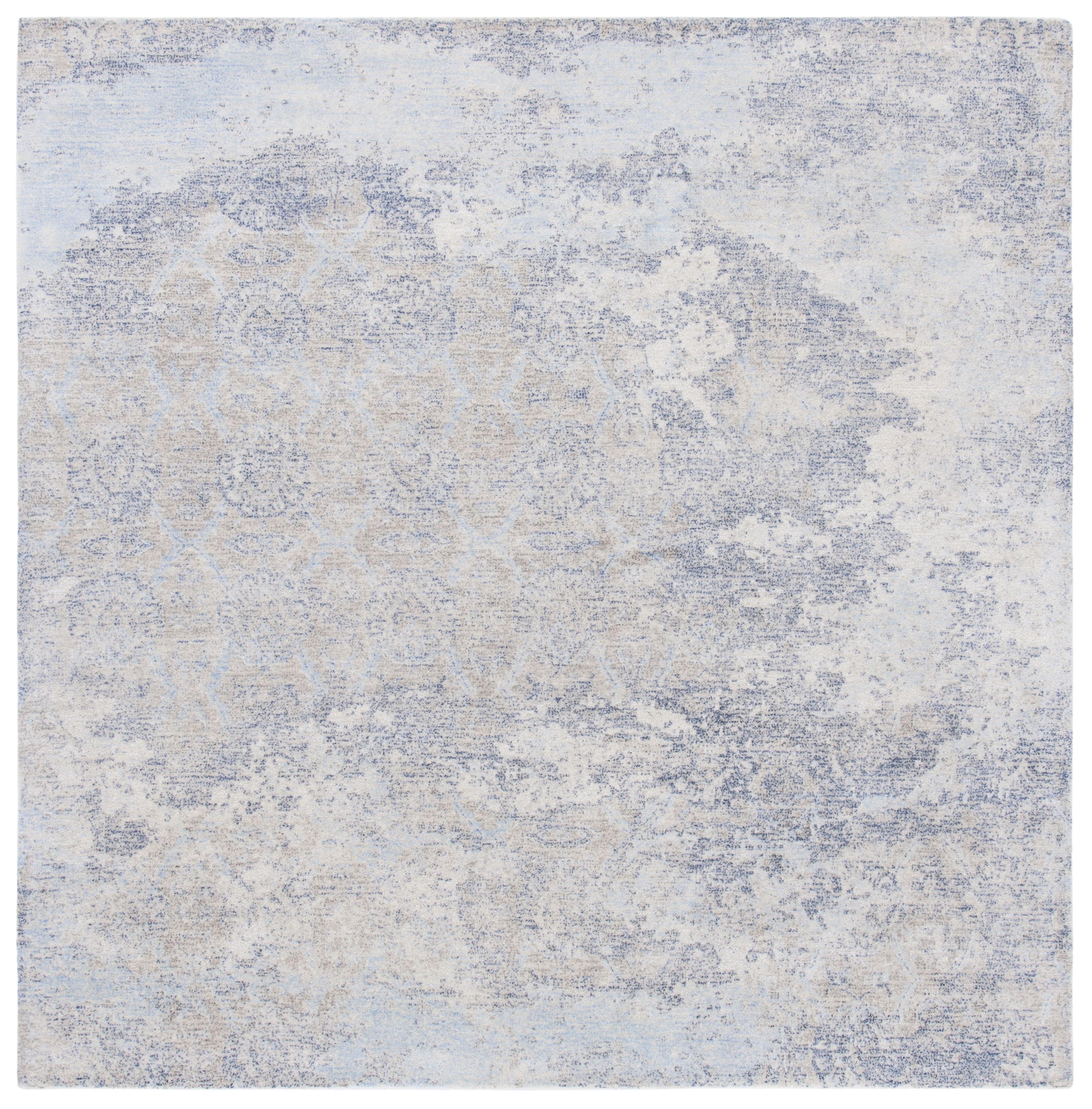Restoration Vintage RVT111 Hand Tufted Indoor Area Rug - 6'x6' - Blue/Ivory - Safavieh