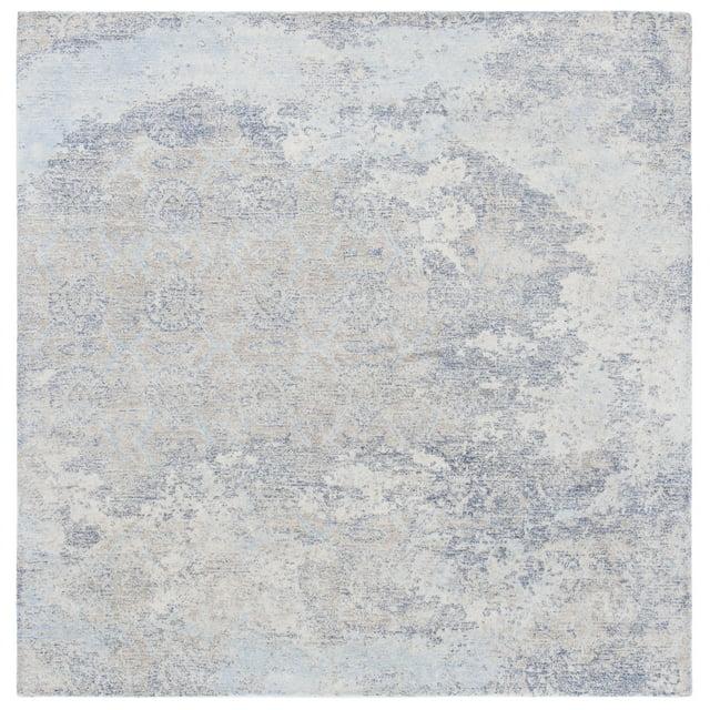 Restoration Vintage RVT111 Hand Tufted Indoor Area Rug - 6'x6' - Blue/Ivory - Safavieh