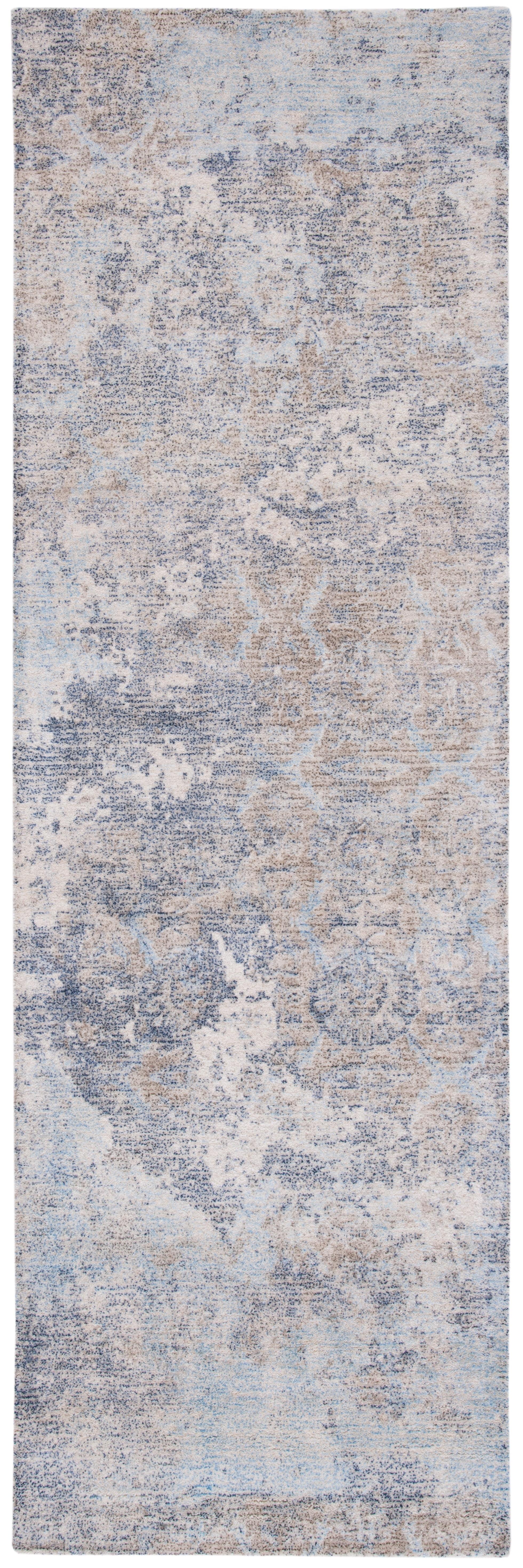 Restoration Vintage RVT111 Hand Tufted Indoor Runner Rug - 2'3"x8' - Blue/Ivory - Safavieh