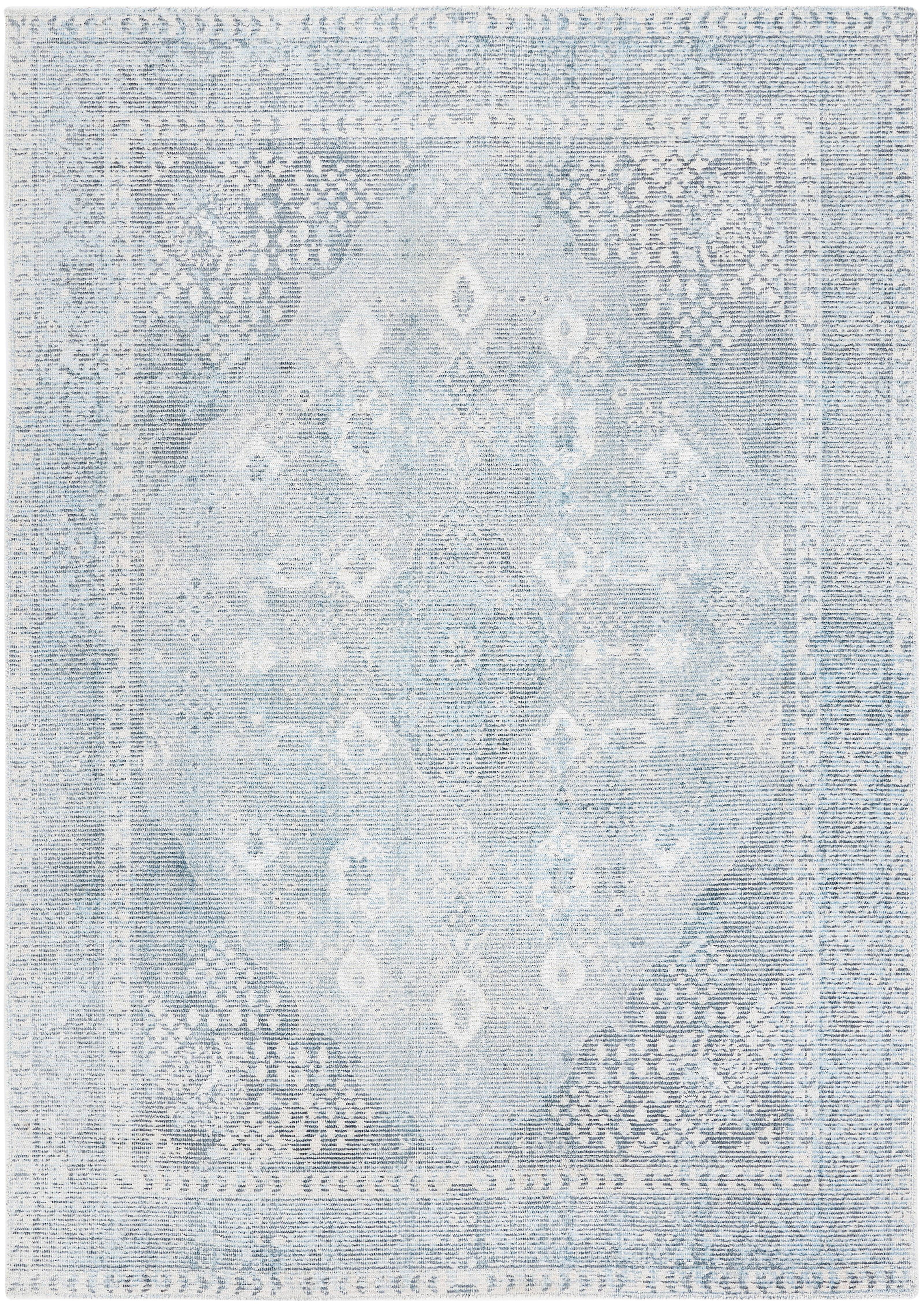 Restoration Vintage RVT708 Hand Loomed Indoor Accent Rug - 3'x5' - Grey/Light Blue - Safavieh