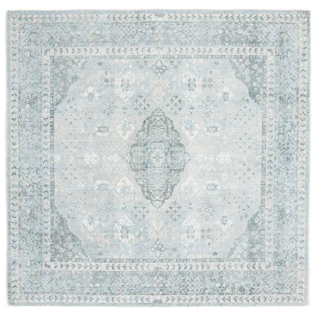 Restoration Vintage RVT708 Hand Loomed Indoor Area Rug - 6'x6' - Grey/Light Blue - Safavieh