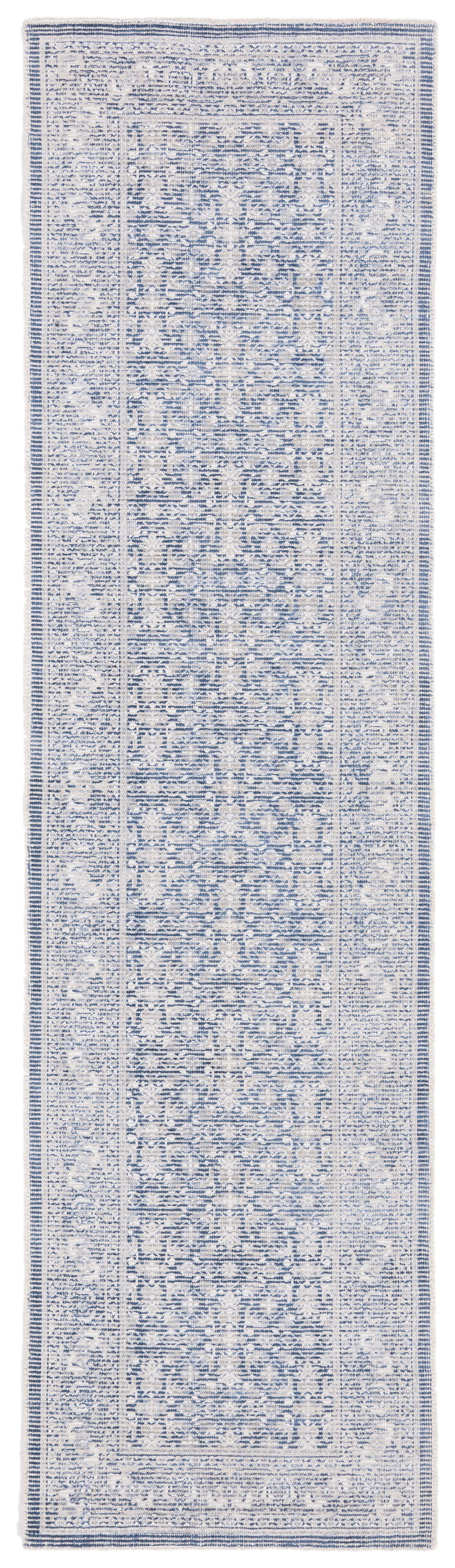 Restoration Vintage RVT706 Hand Loomed Indoor Runner Rug - 2'3"x9' - Blue/Ivory - Safavieh