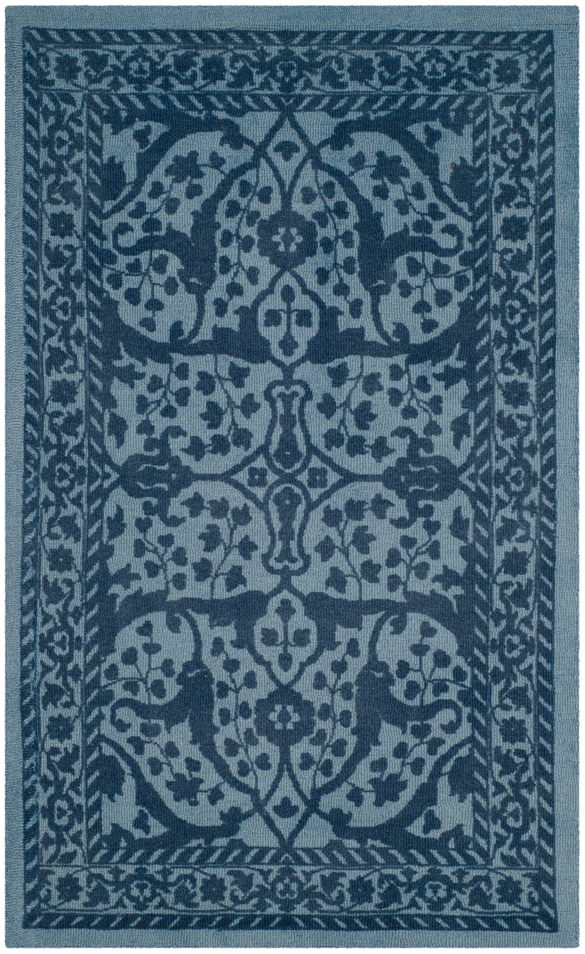 Restoration Vintage RVT102 Hand Tufted Accent Rug - Blue/Dark Blue - 2'x3' - Safavieh.