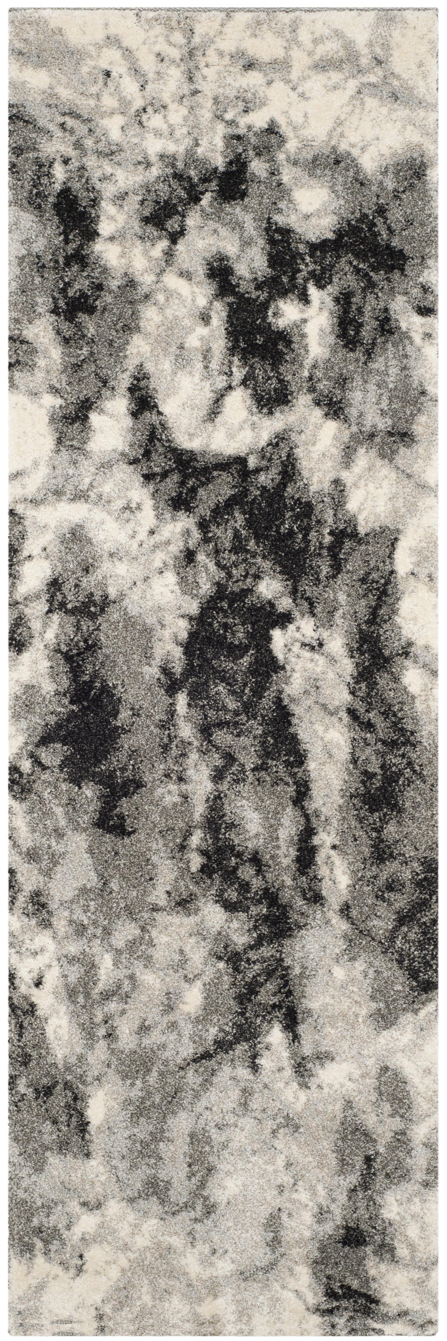 Retro RET2141 Power Loomed Runner Rug - Cream/Grey - 2'3"x9' - Safavieh.