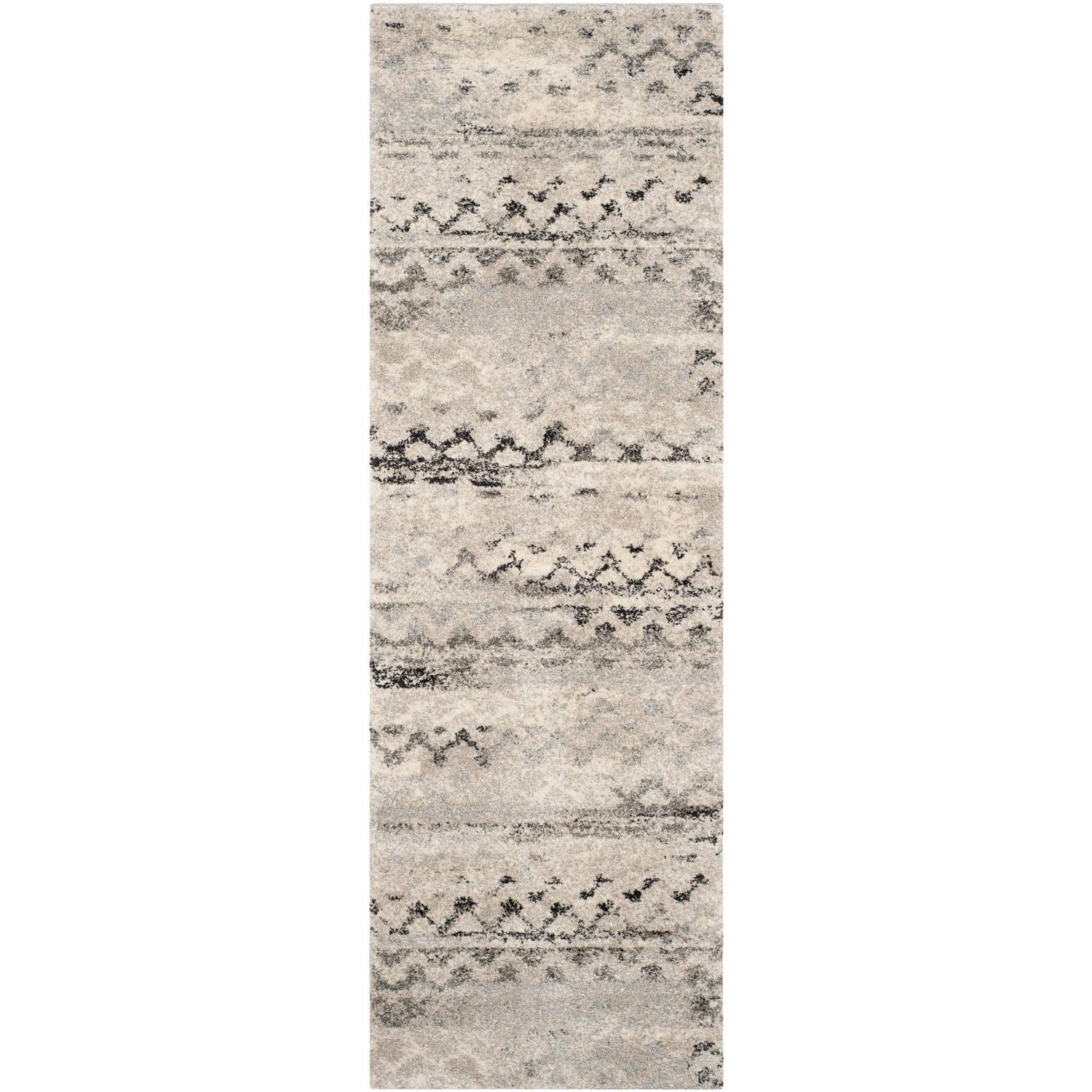 Retro RET2136 Power Loomed Indoor Runner Rug - Cream/Grey - 2'3"x11' - Safavieh.