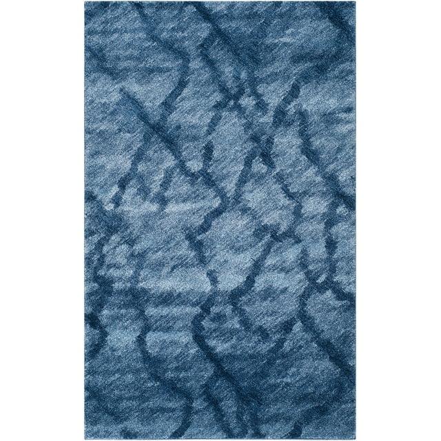 Retro RET2144 Power Loomed Indoor Area Rug - 5'3"x8' - Blue/Dark Blue - Safavieh