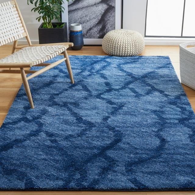 Retro RET2144 Power Loomed Indoor Area Rug - Blue/Dark Blue - 6'x6' - Safavieh.