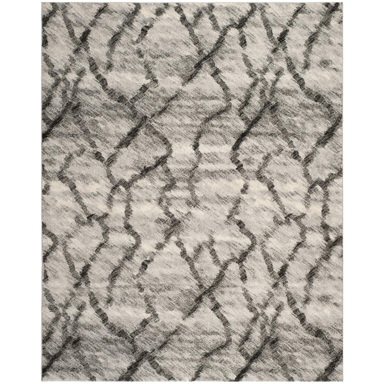 Retro RET2144 Power Loomed Indoor Accent Rug - Light Grey/Black - 2'6"x4' - Safavieh.