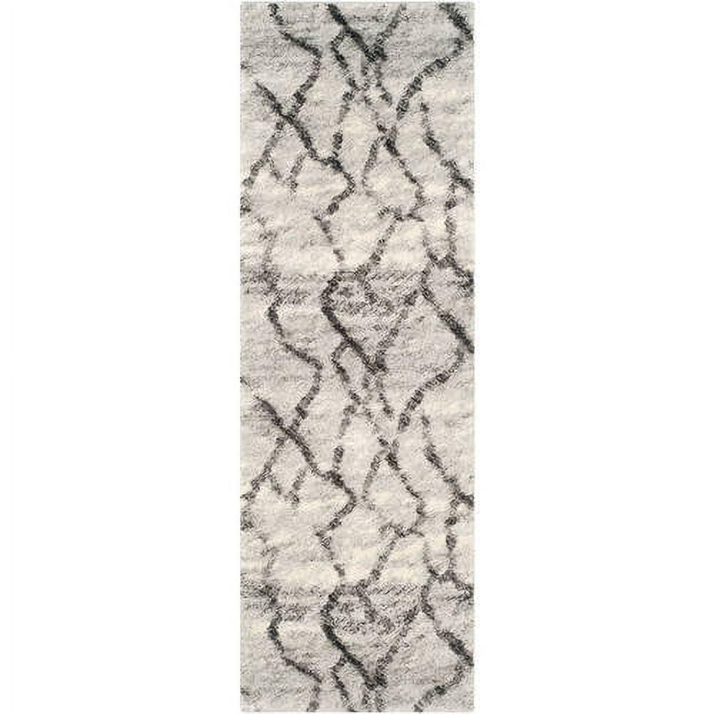 SAFAVIEH Retro Daphne Abstract Runner Rug, Light Grey/Black, 2'3" x 11'