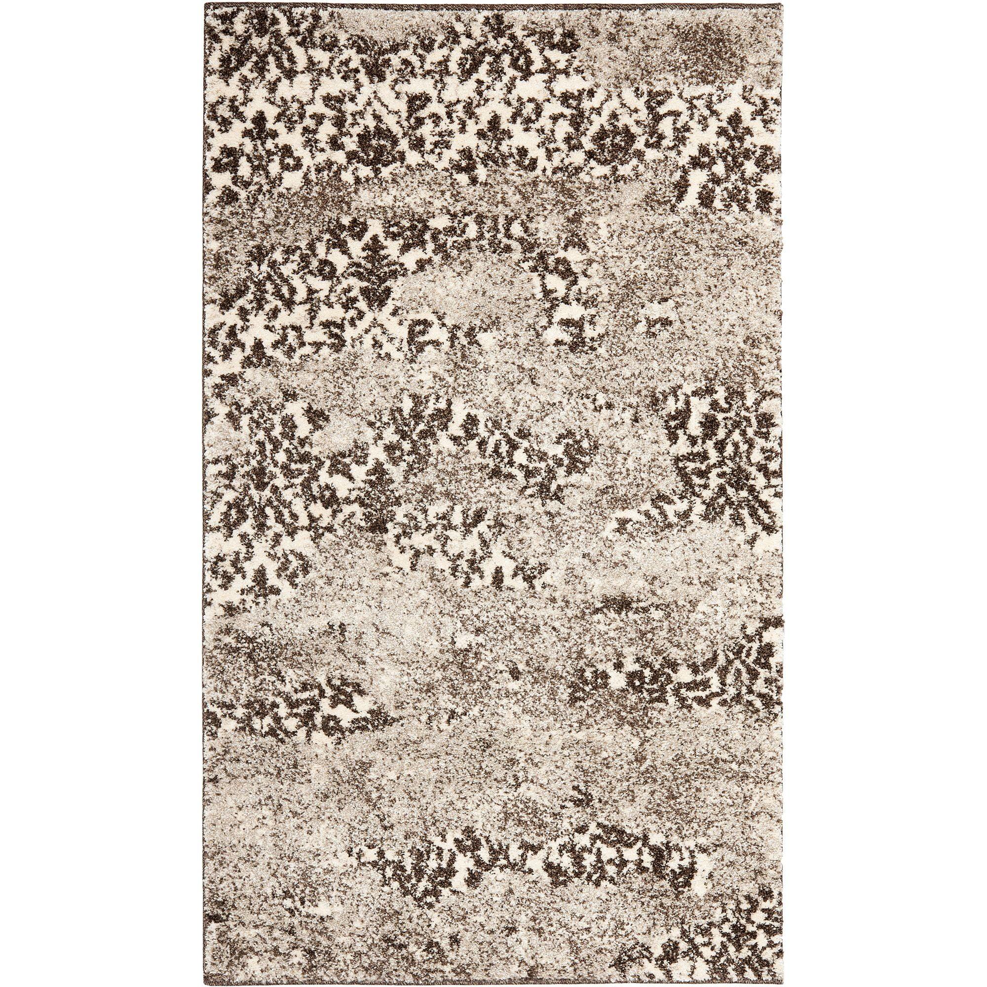 Reversible Abstract Shag Rug in Gray, Easy-Care Synthetic, 4' x 6'