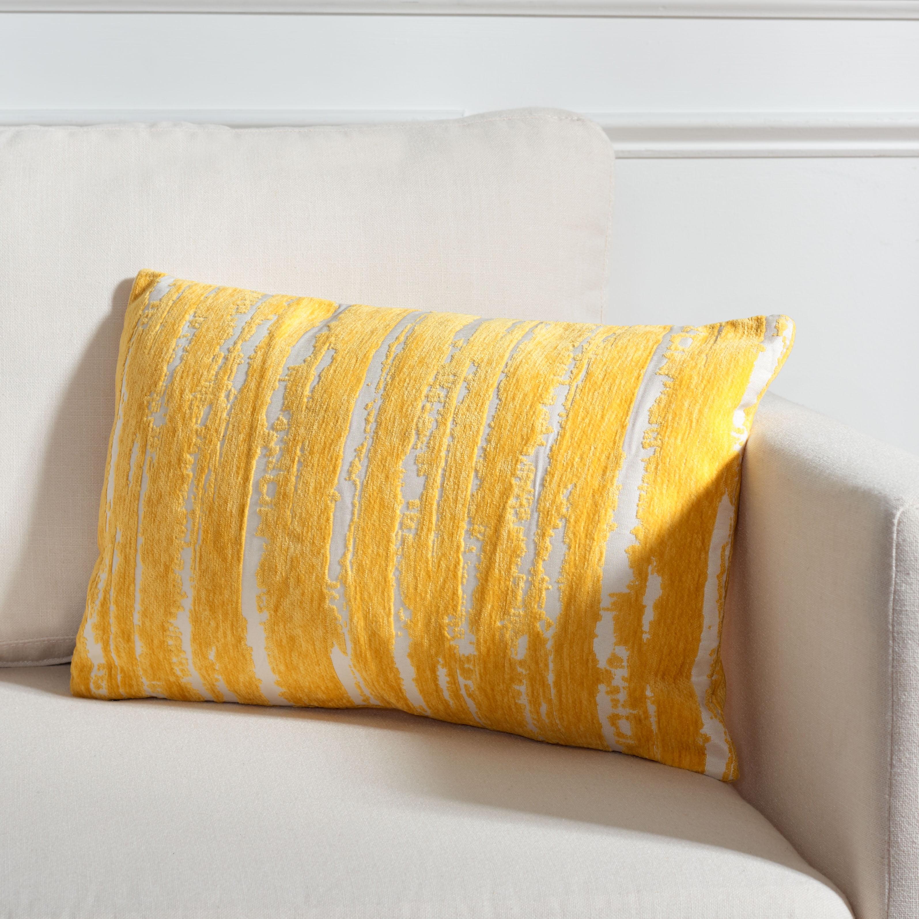 Revell 18" Yellow and White Tie-Dye Square Pillow