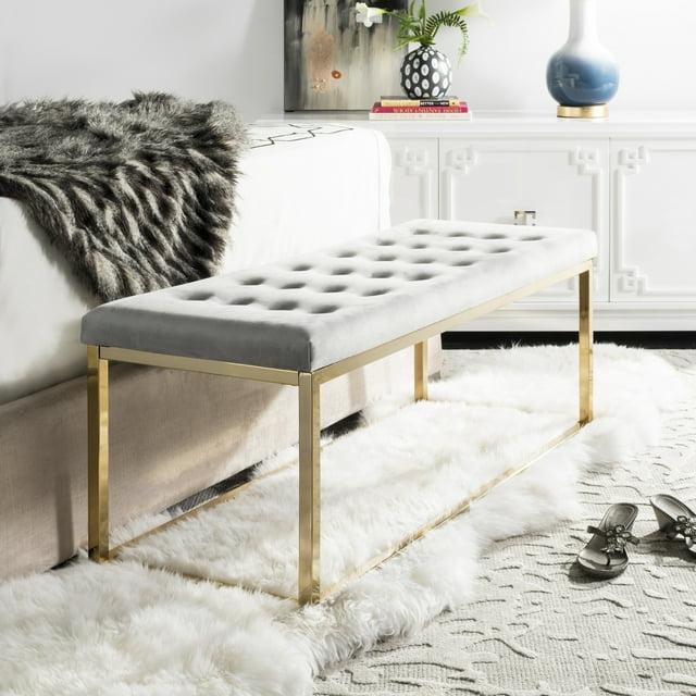 Reynolds Bench - FOX6225 - Grey/Brass - Safavieh Couture