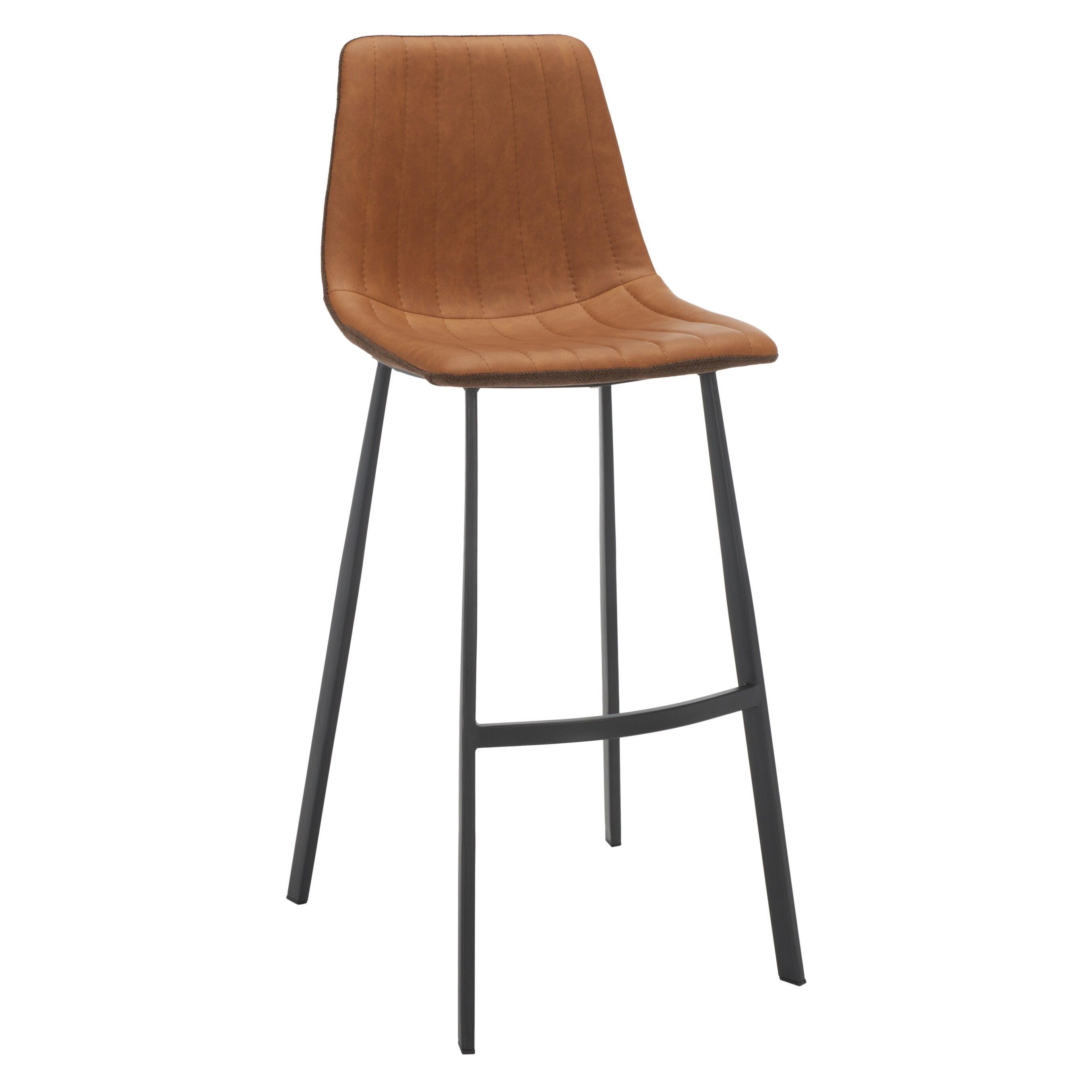 Rhyatte Bar Stool  - BST3018 - Cognac/Black - Safavieh