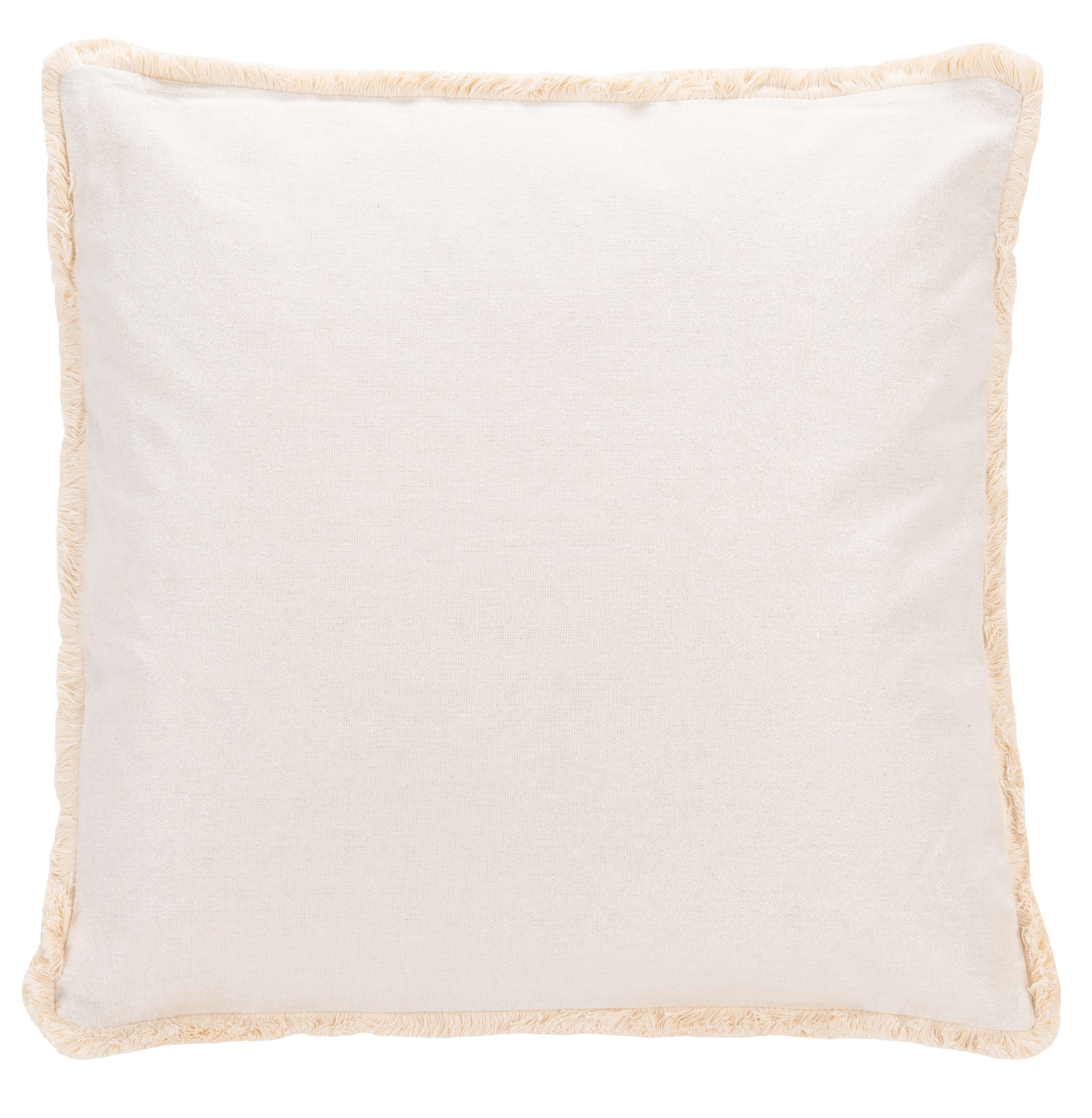 Rinley 19" Square Off-White Cotton Blend Throw Pillow