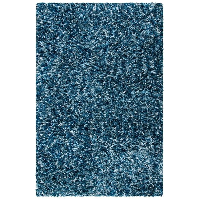 Rio Shag SG960 Hand Loomed Indoor Area Rug - Navy/Ivory - 6'x9' - Safavieh