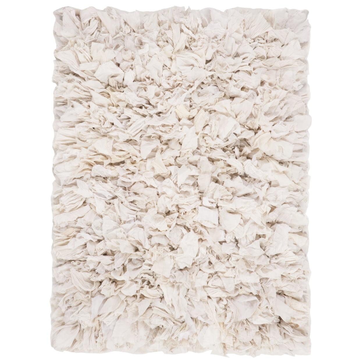 SAFAVIEH Rio Shag Collection SG951W Handmade Creme Rug