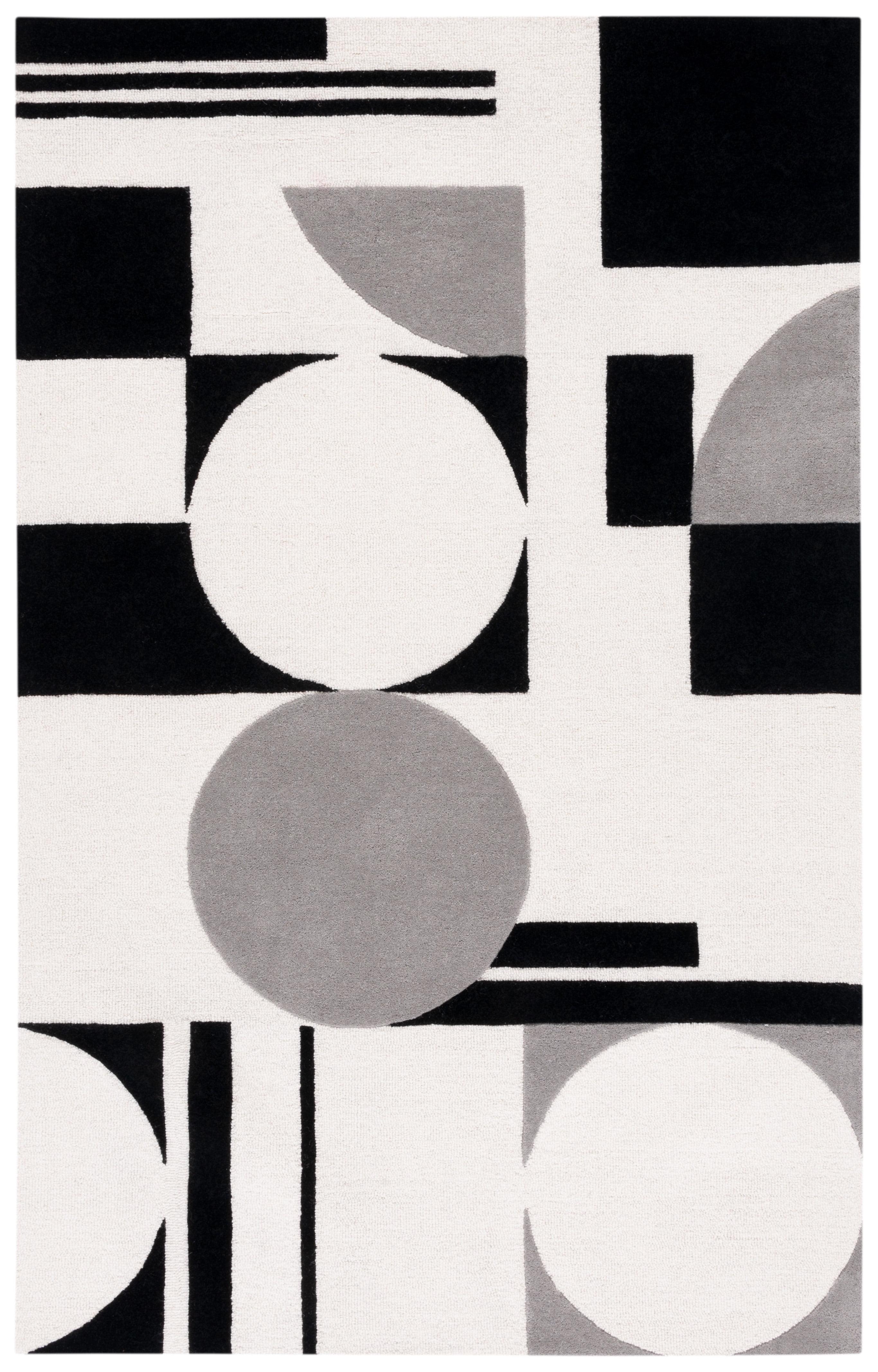 Rodeo Drive RD856 Hand Tufted Area Rug - Grey/Black - 3'x5' - Safavieh.