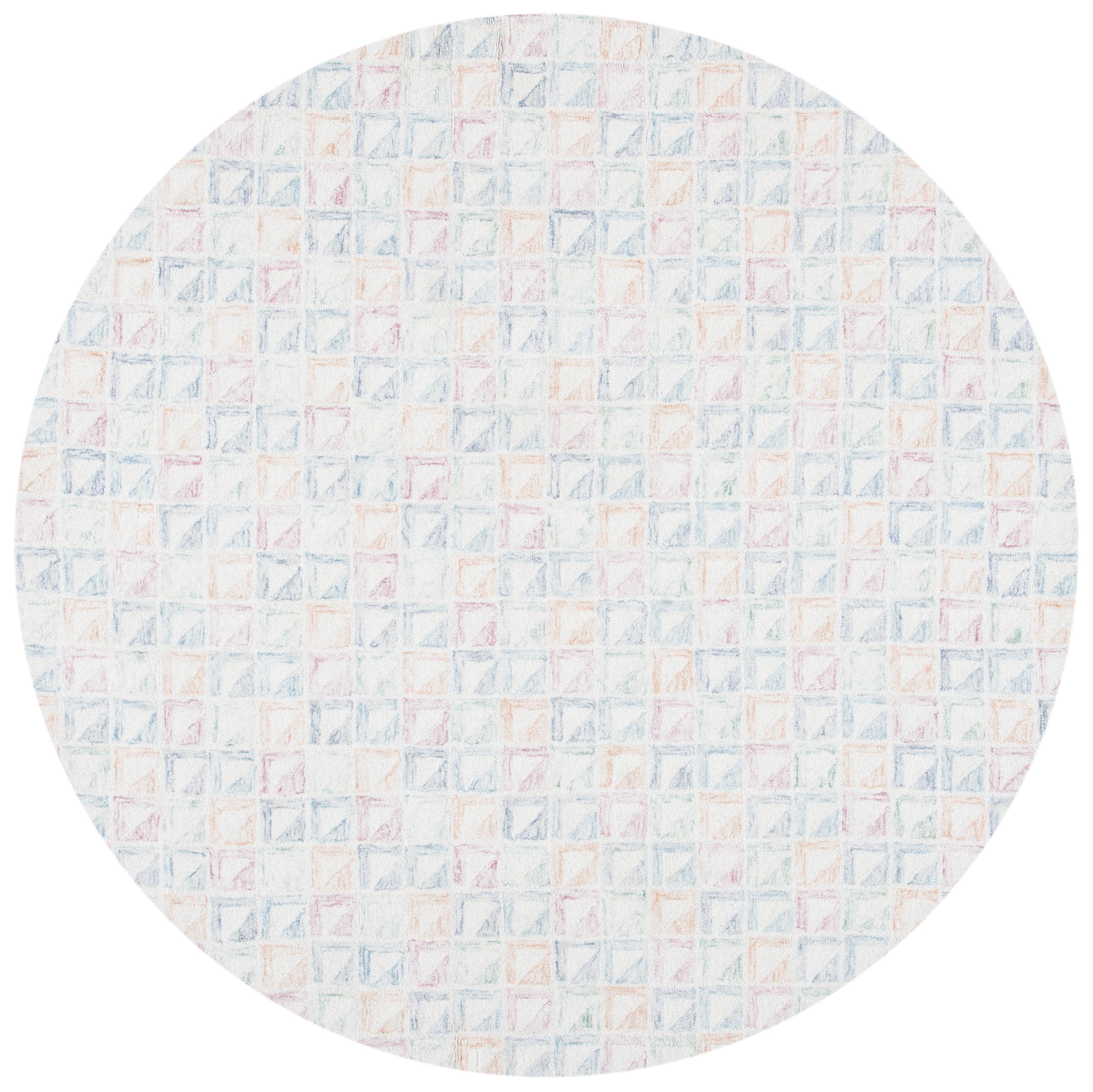 Rodeo Drive RD102 Hand Tufted Area Rug - Ivory/Blue - 6' Round - Safavieh.