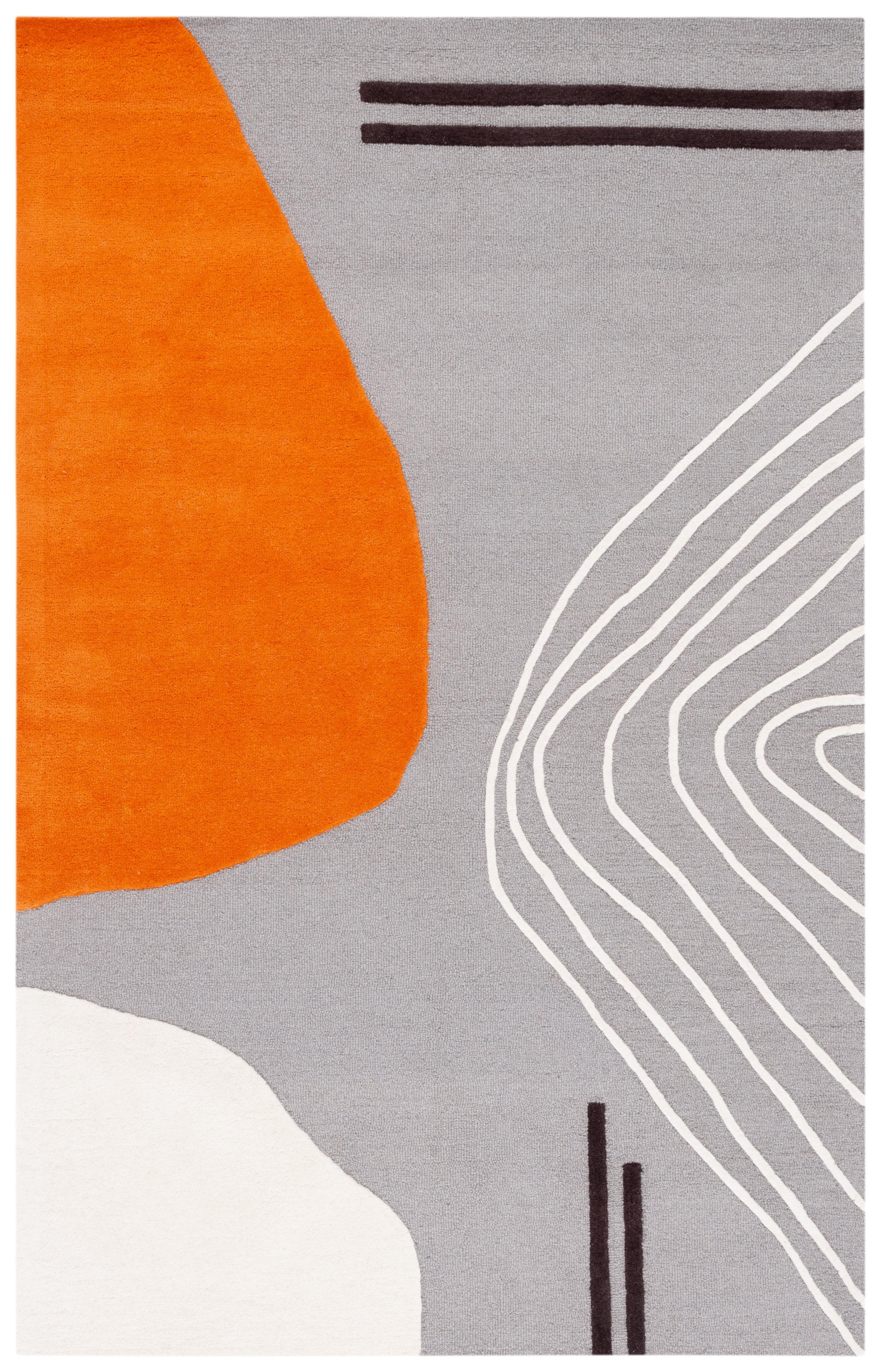 Rodeo Drive RD860 Hand Tufted Accent Rug - Grey/Rust - 2'x3' - Safavieh.