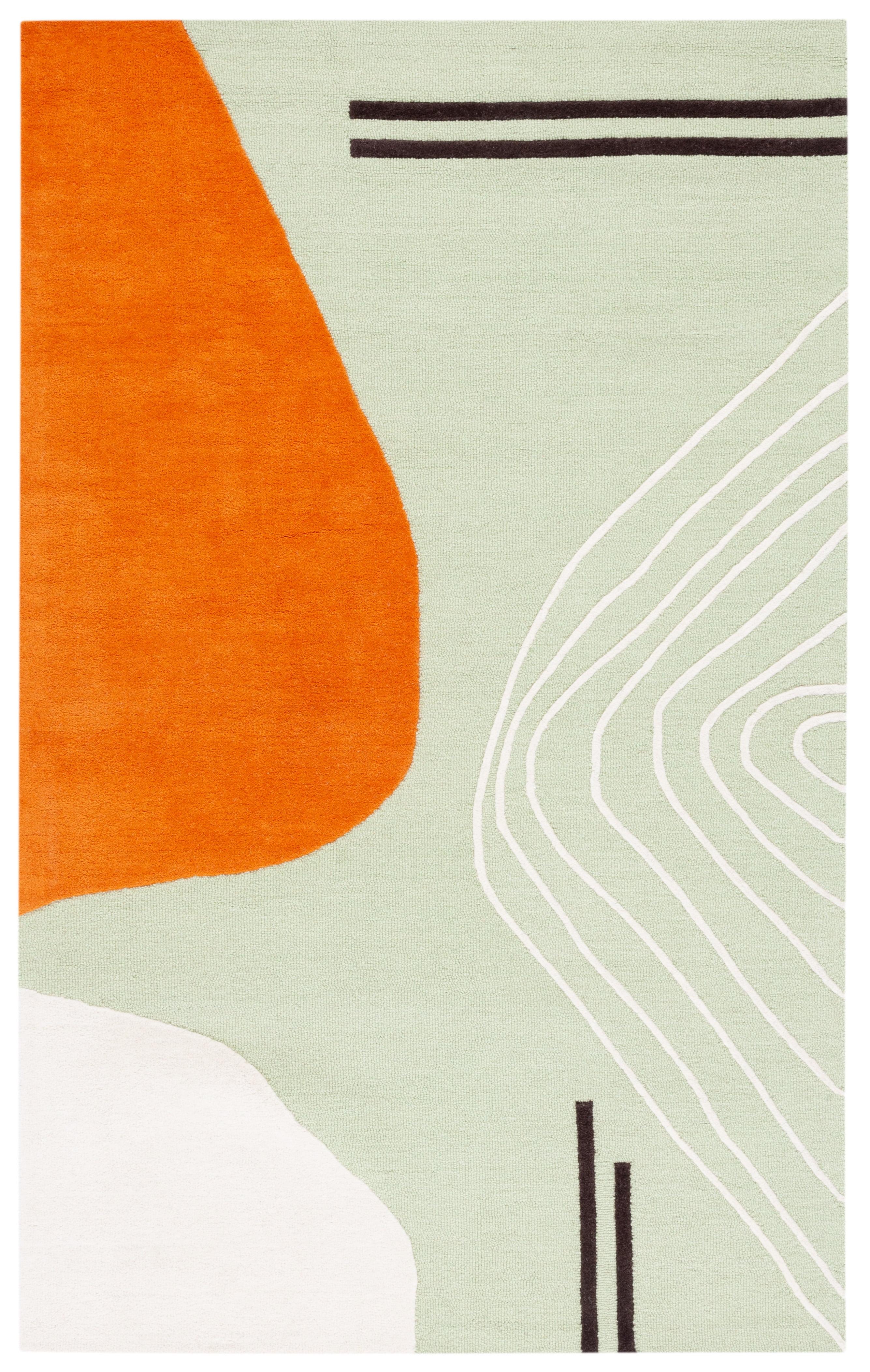 Rodeo Drive RD860 Hand Tufted Area Rug - Green/Rust - 8'x10' - Safavieh.