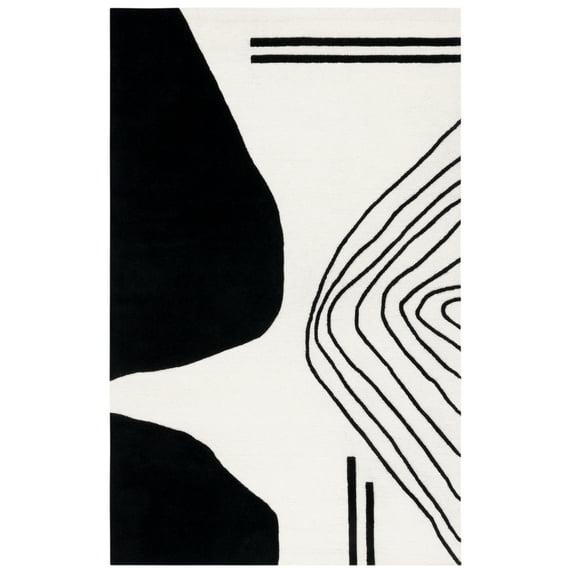 Rodeo Drive RD860 Hand Tufted Indoor Area Rug - 6'x9' - Ivory/Black - Safavieh
