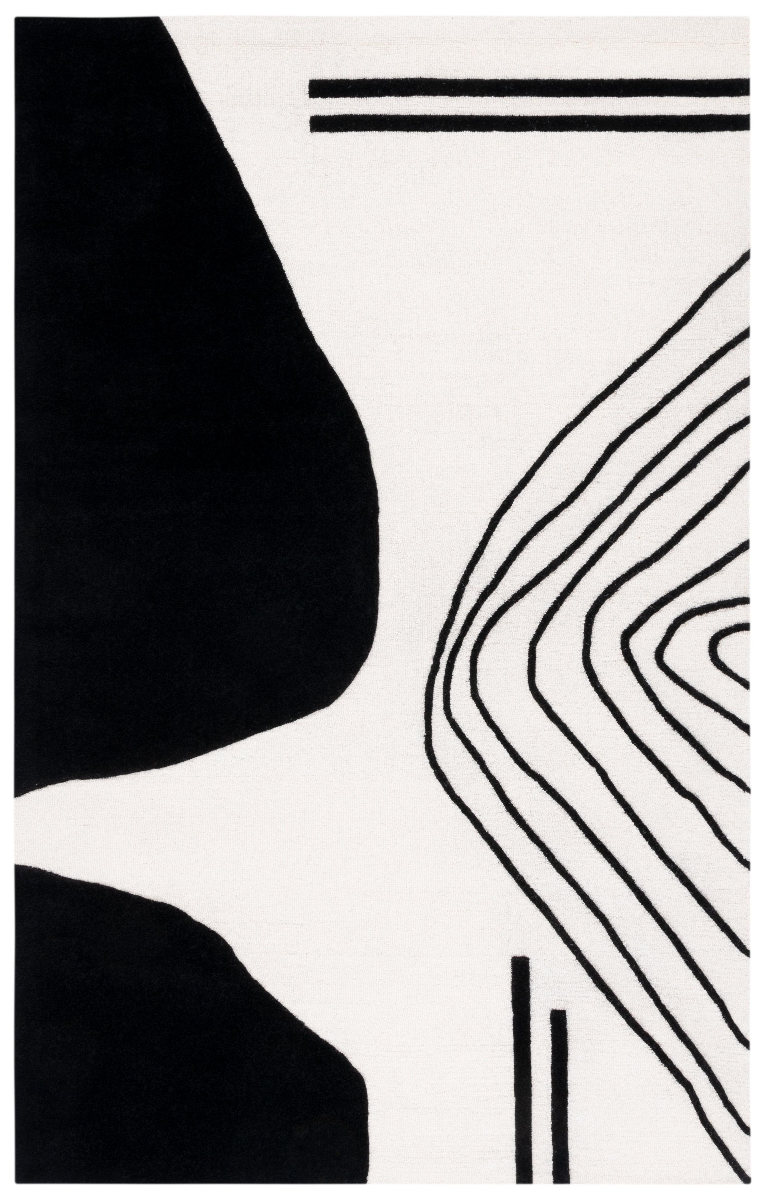Rodeo Drive RD860 Hand Tufted Area Rug - Ivory/Black - 8'x10' - Safavieh.
