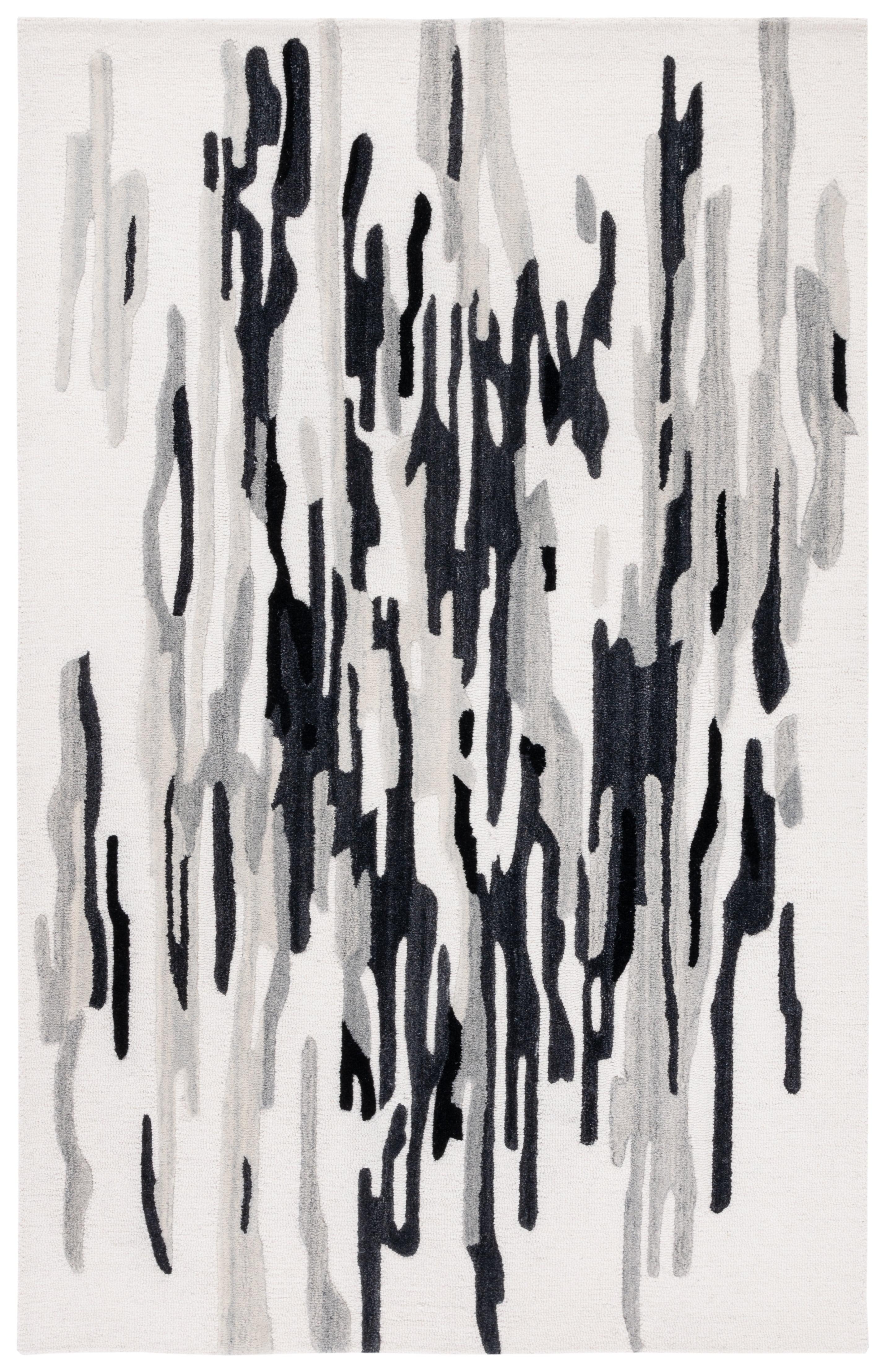Rodeo Drive RD858 Hand Tufted Area Rug - Ivory/Black - 3'x5' - Safavieh.