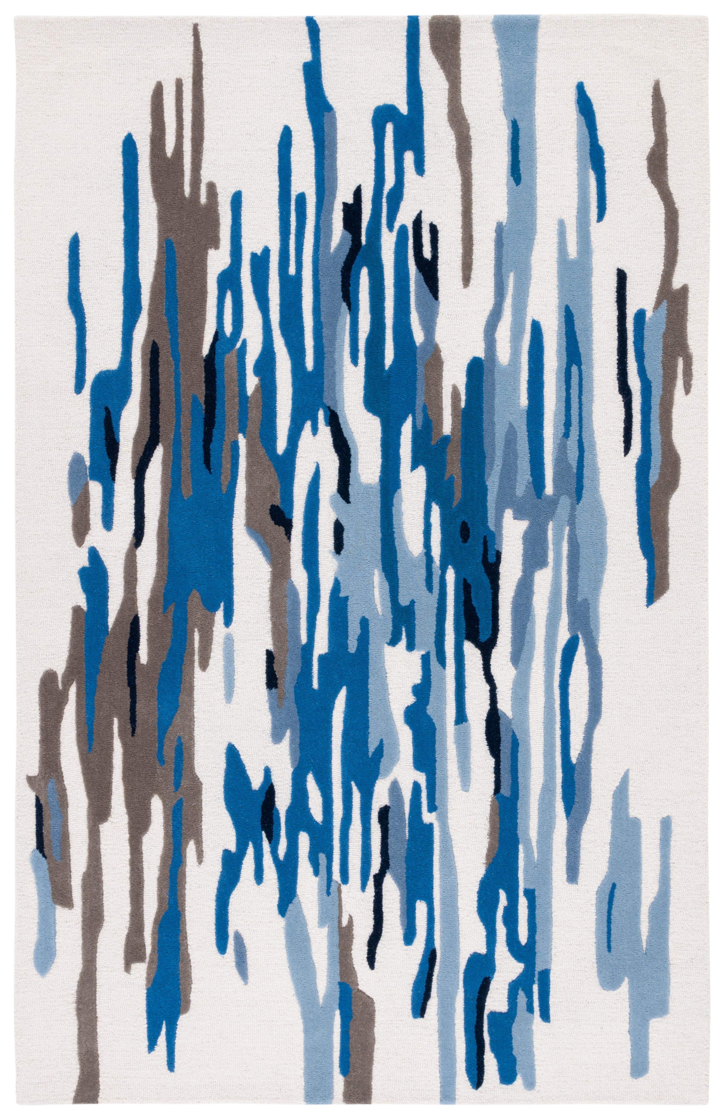 Rodeo Drive RD858 Hand Tufted Area Rug - Ivory/Blue - 4'x6' - Safavieh.