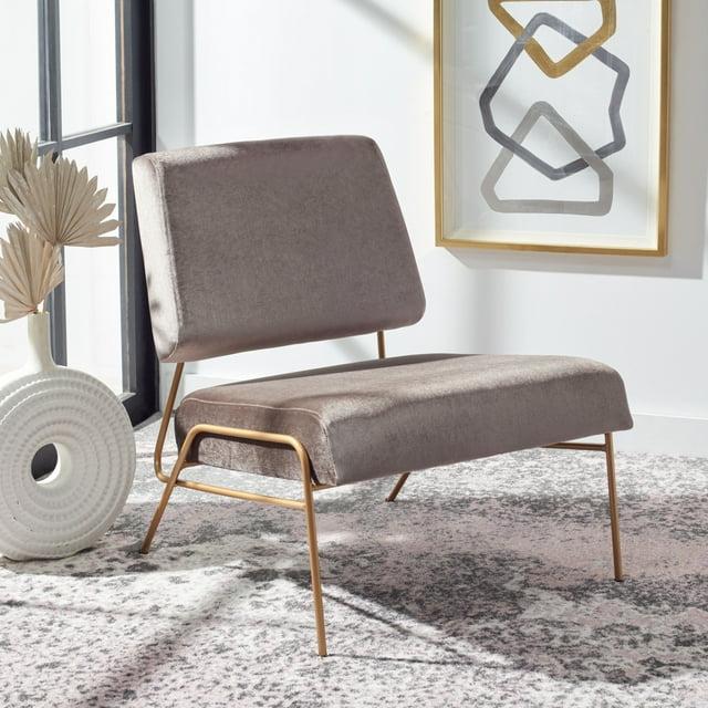 Romilly Velvet Accent Chair - Hazelwood/Gold - Safavieh