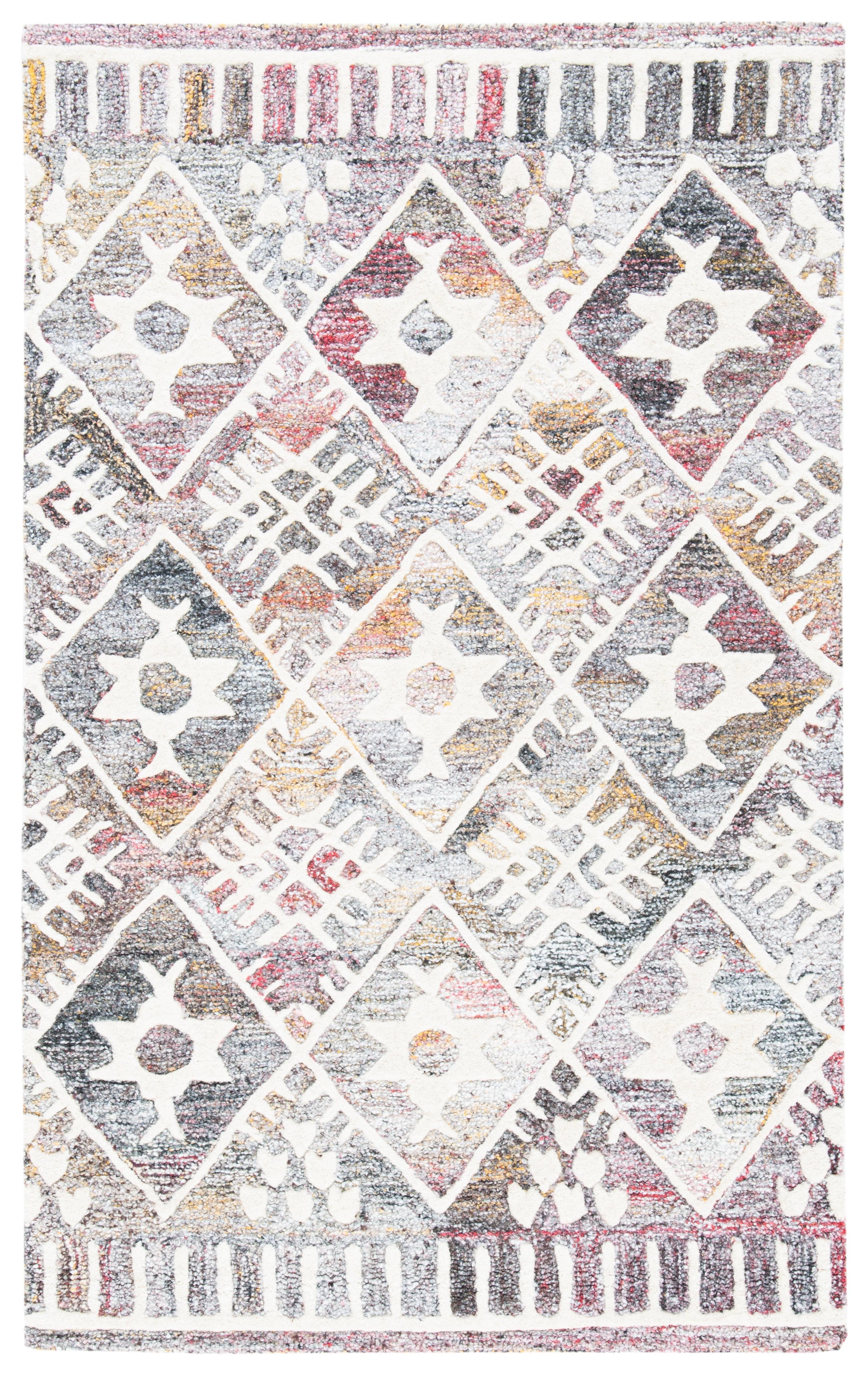 Roslyn ROS803 Hand Tufted Area Rug - Red/Ivory - 4'x6' - Safavieh.
