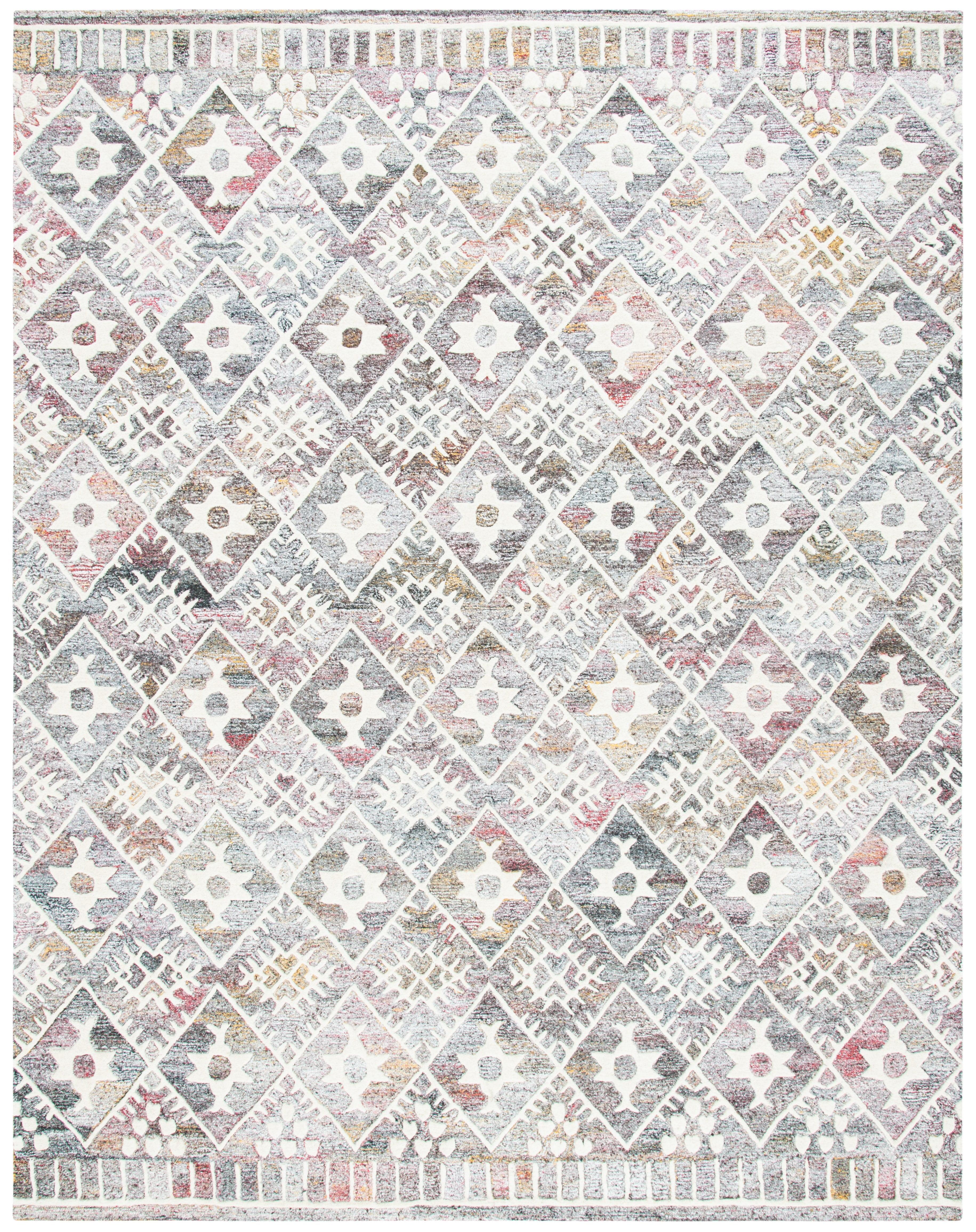 Roslyn ROS803 Hand Tufted Area Rug - Red/Ivory - 8'x10' - Safavieh.