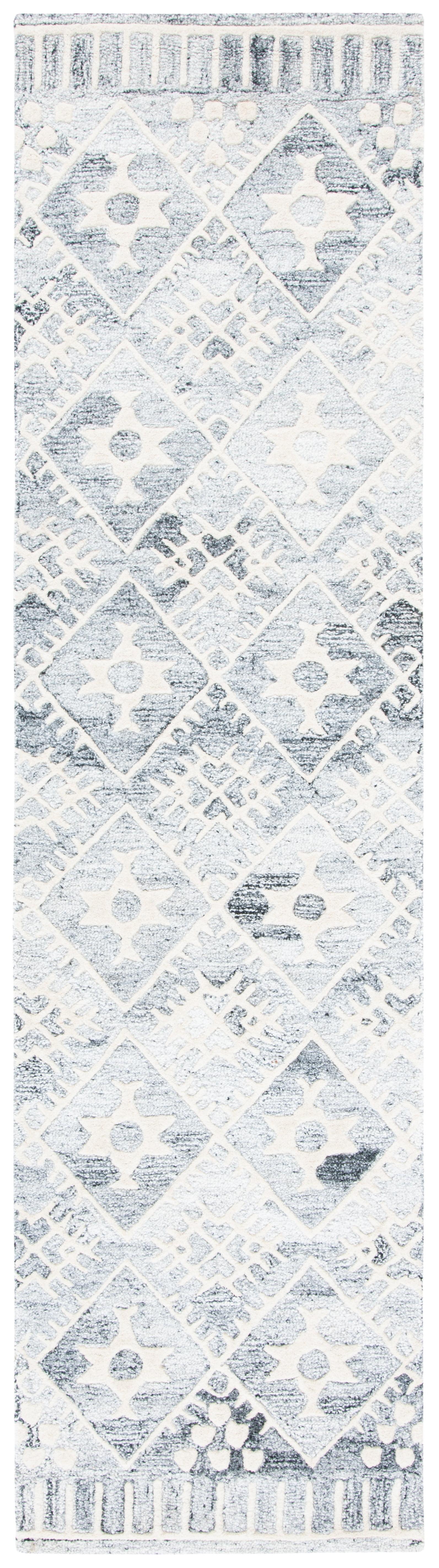 Roslyn ROS803 Hand Tufted Runner Rug - Grey/Ivory - 2'3"x9' - Safavieh.