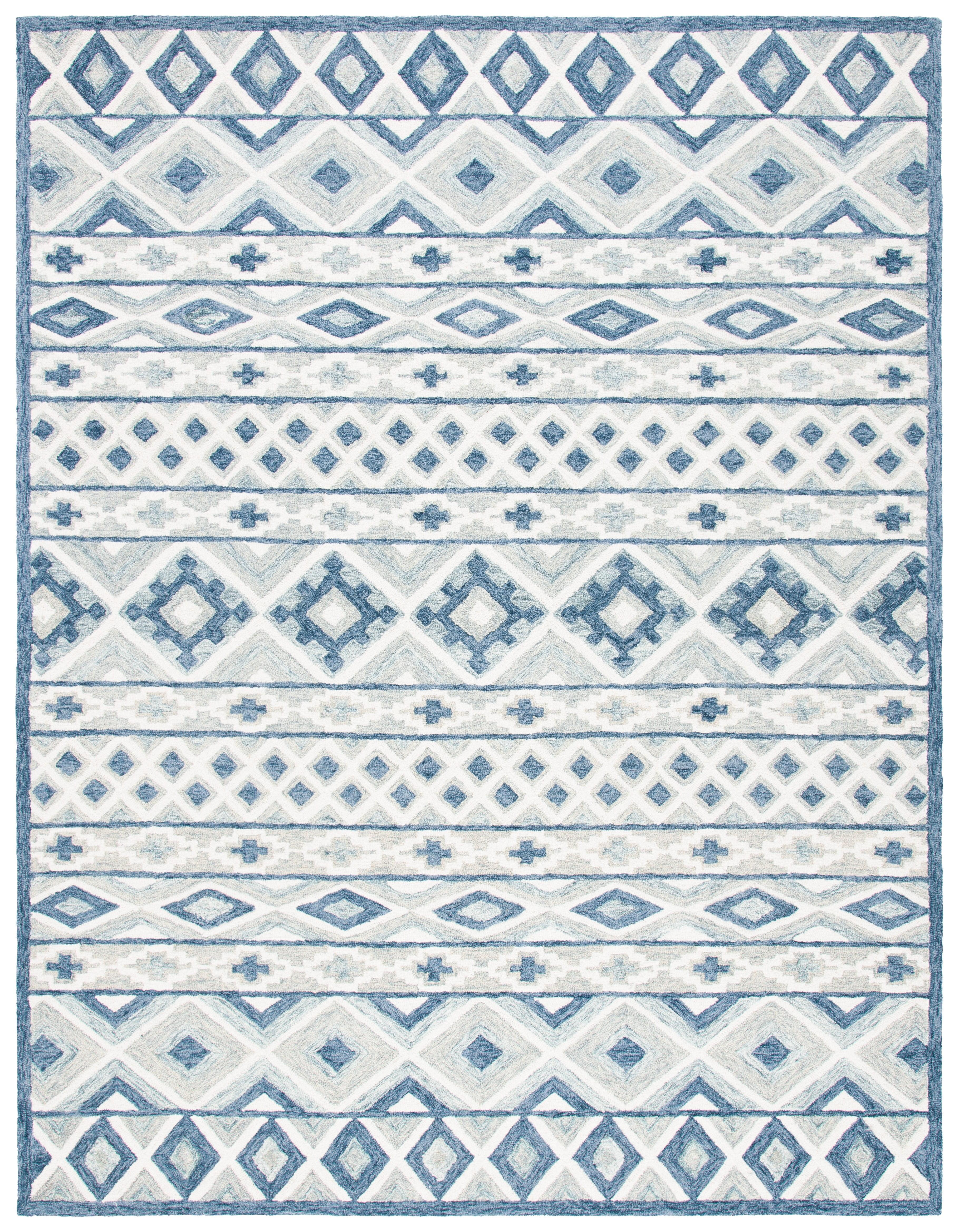 Micro-Loop MLP511 Hand Tufted Indoor Accent Rug - Light Grey/Blue - 4'x6' - Safavieh