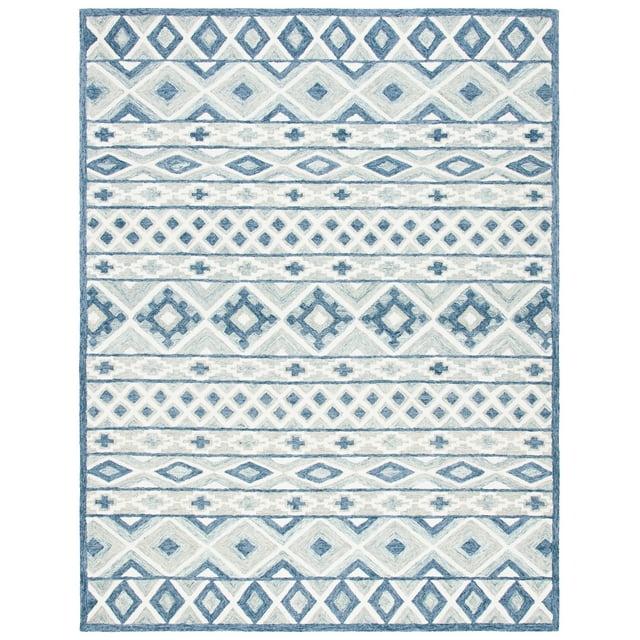 Micro-Loop MLP511 Hand Tufted Indoor Accent Rug - Light Grey/Blue - 4'x6' - Safavieh