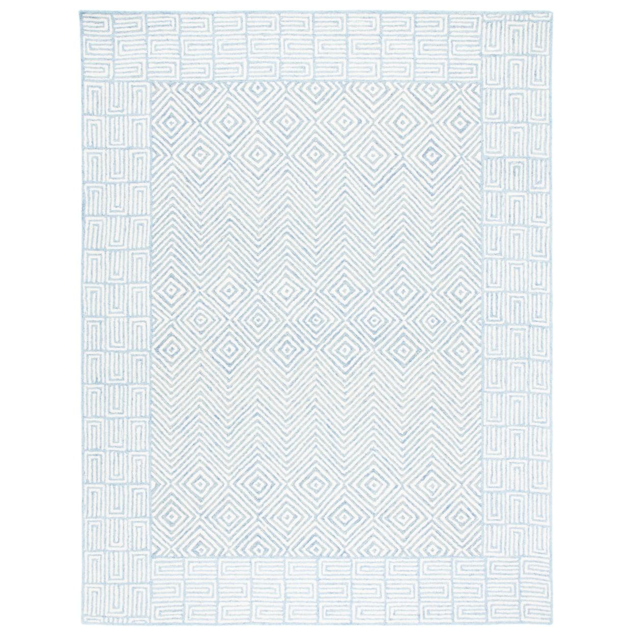 Hand-Tufted Artisan Wool Rug in Light Blue 8' x 10'