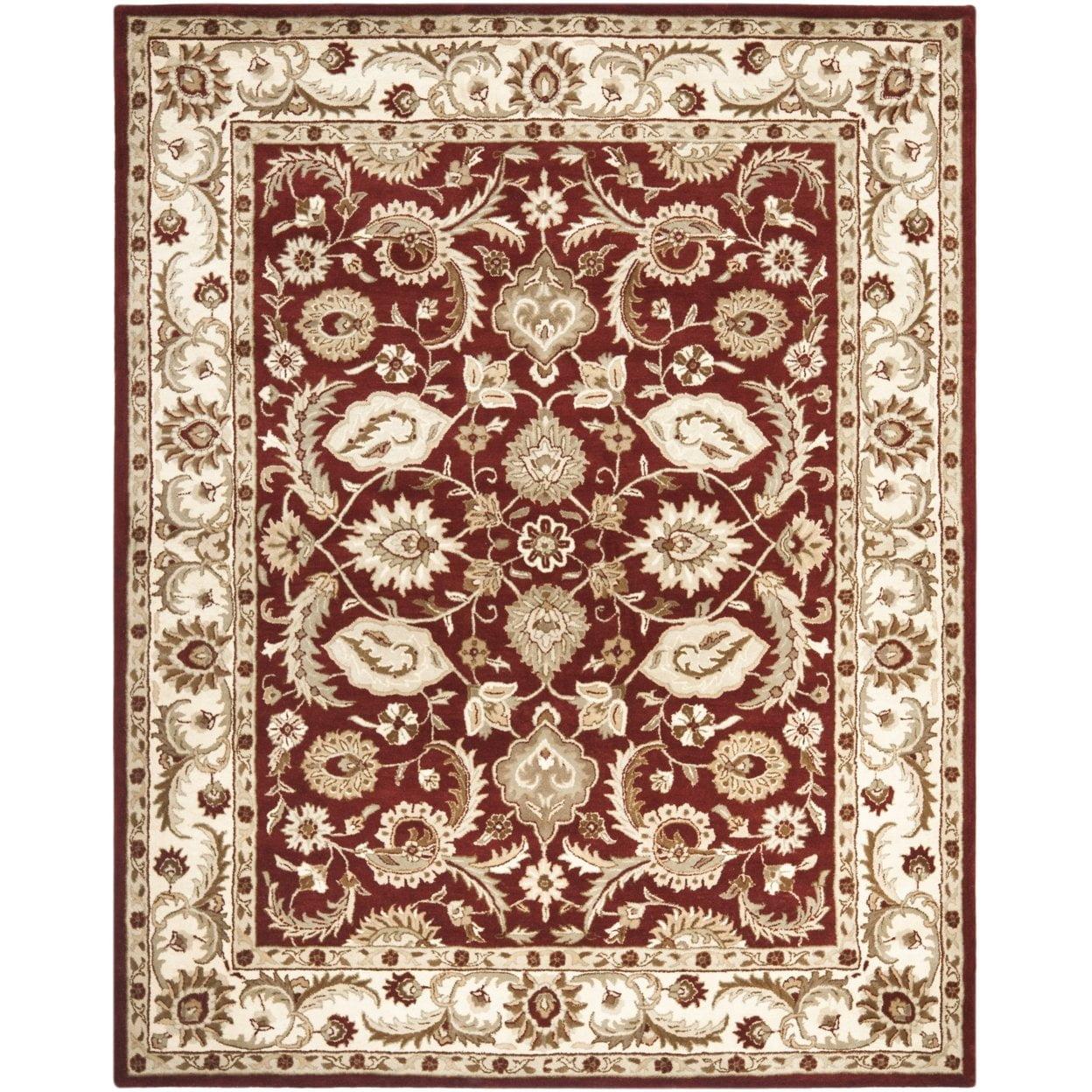 Royalty ROY244 Hand Tufted Area Rug - Red/Ivory - 7'x7' - Safavieh.
