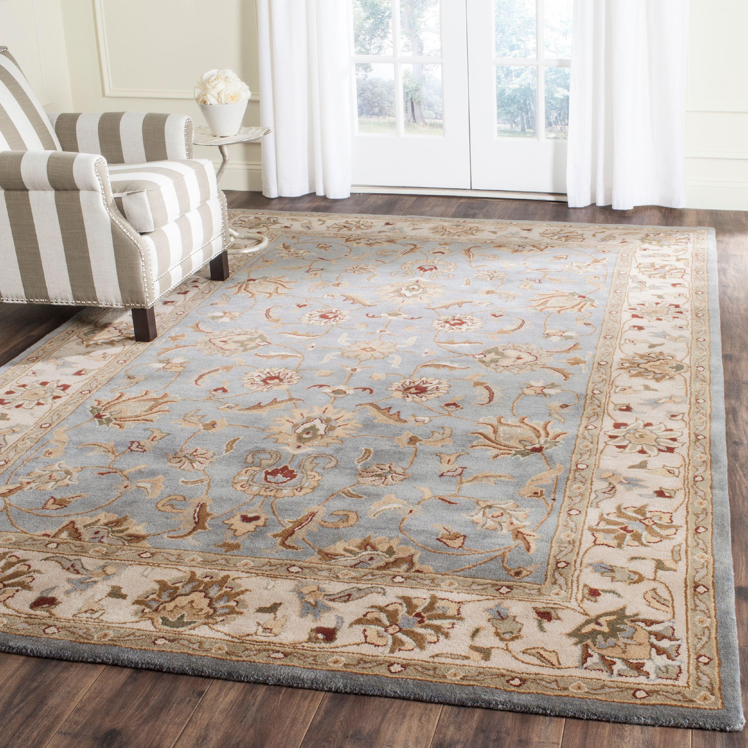 SAFAVIEH Royalty Wenona Traditional Wool Area Rug, Blue/Beige, 10' x 14'