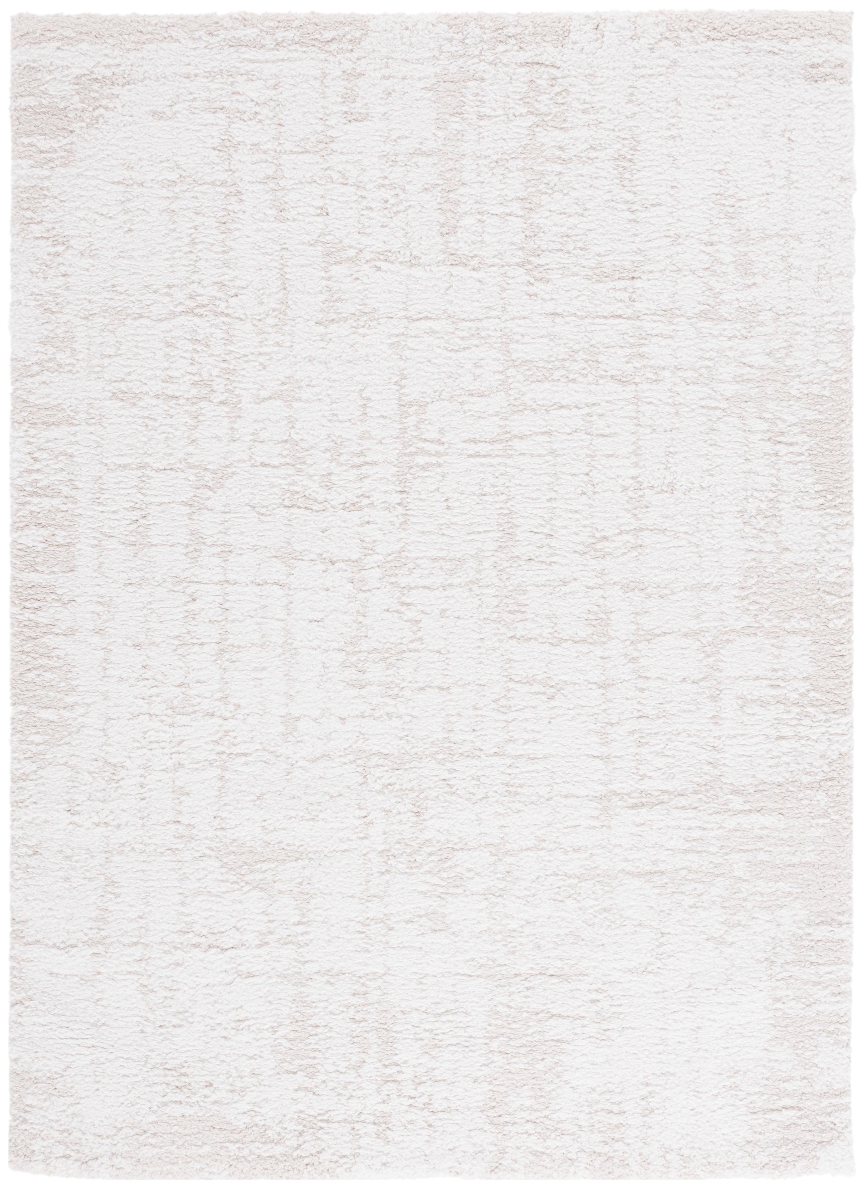 Ivory and Light Beige Rectangular Shag Area Rug